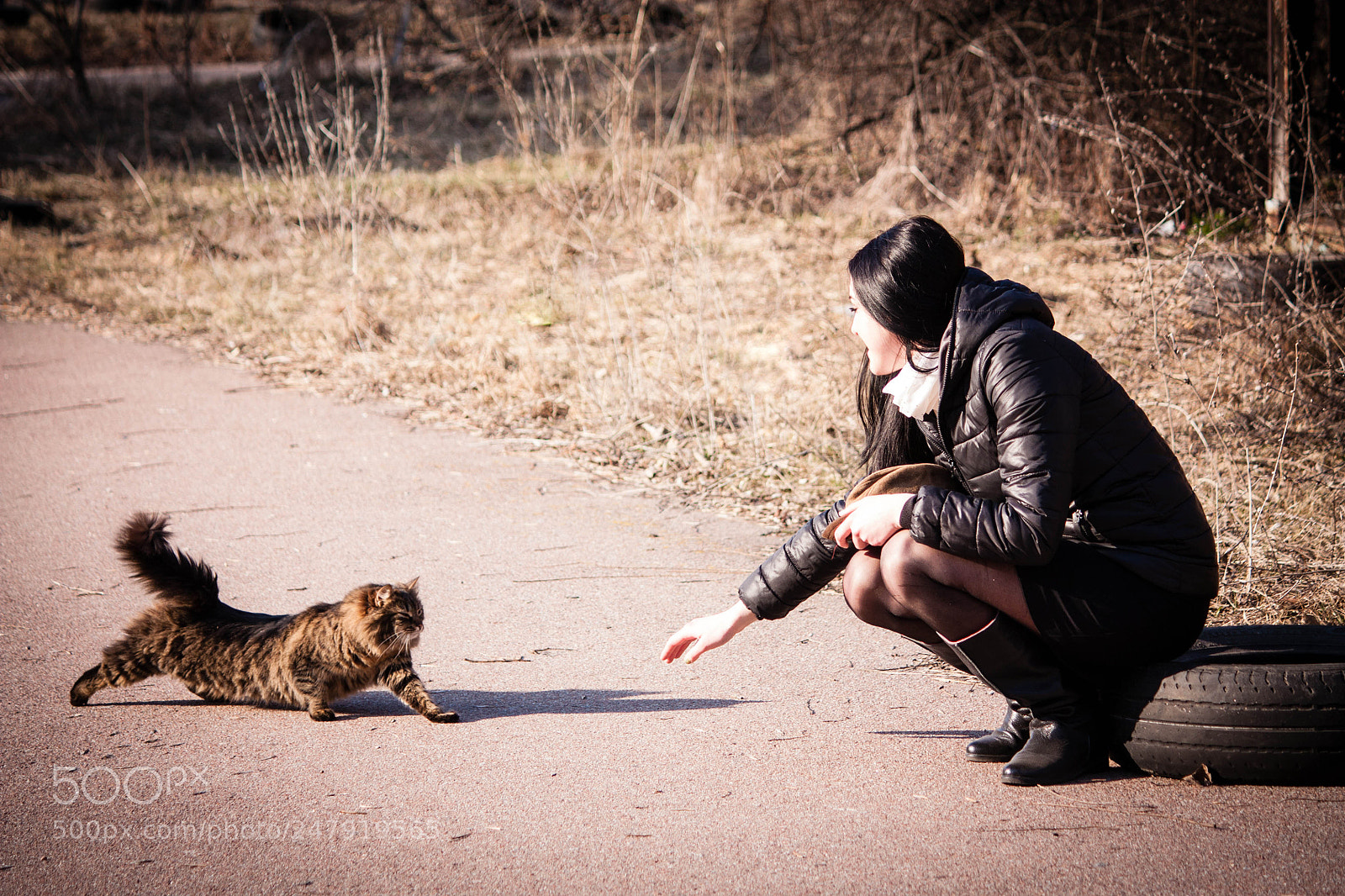 Canon EOS 450D (EOS Rebel XSi / EOS Kiss X2) sample photo. Girl &cat photography