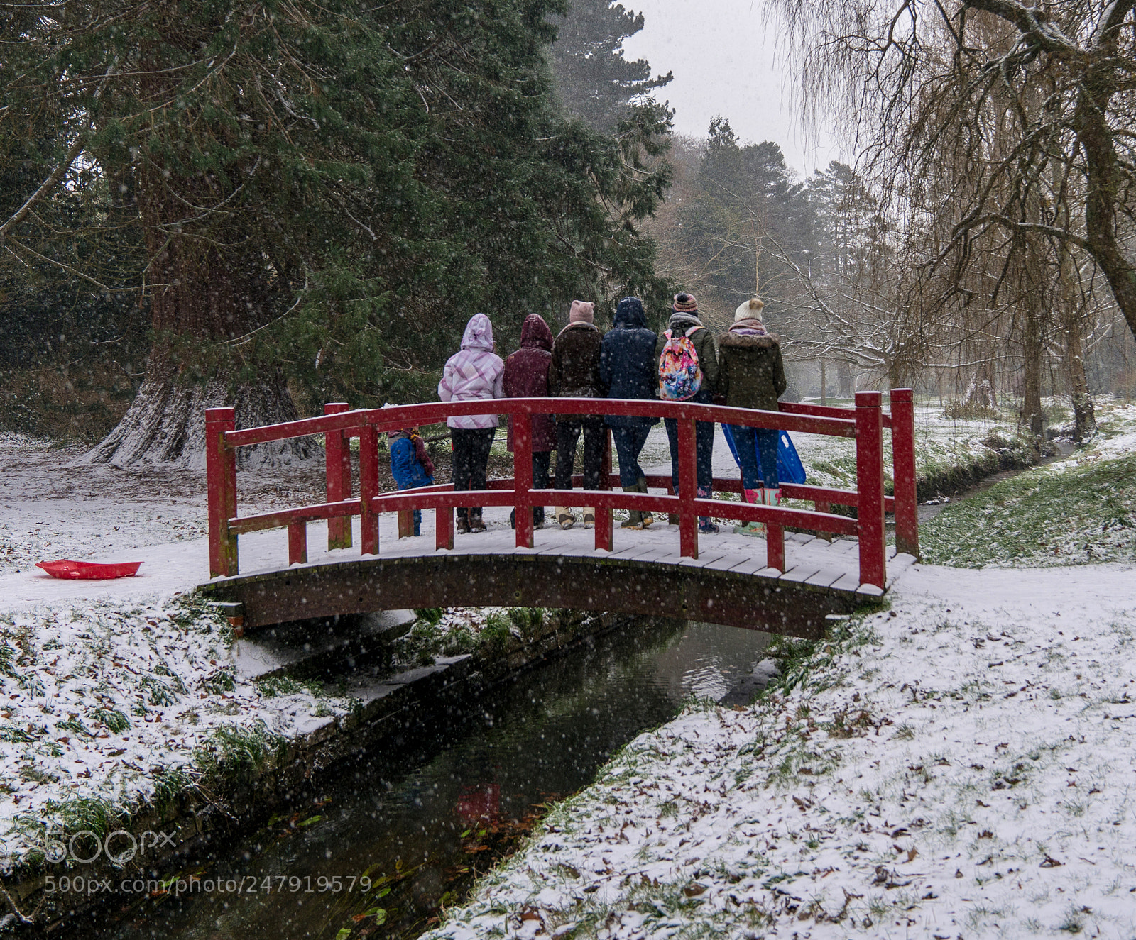 Sony a7R II sample photo. Family on a bridge photography