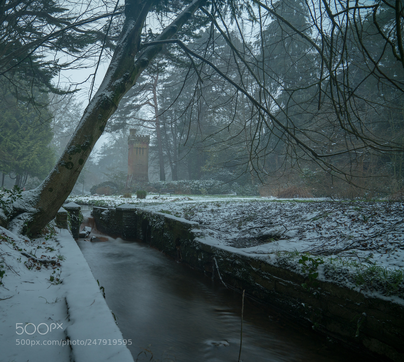 Sony a7R II sample photo. Snowy water tower in photography