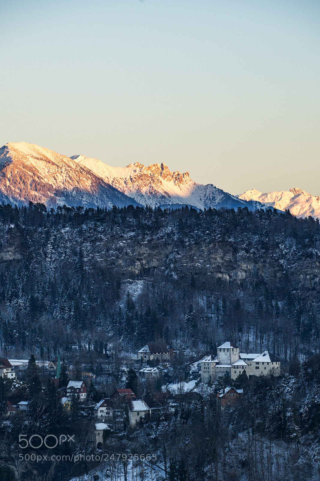 Sony a7 II sample photo. Winter sunset over feldkirch photography