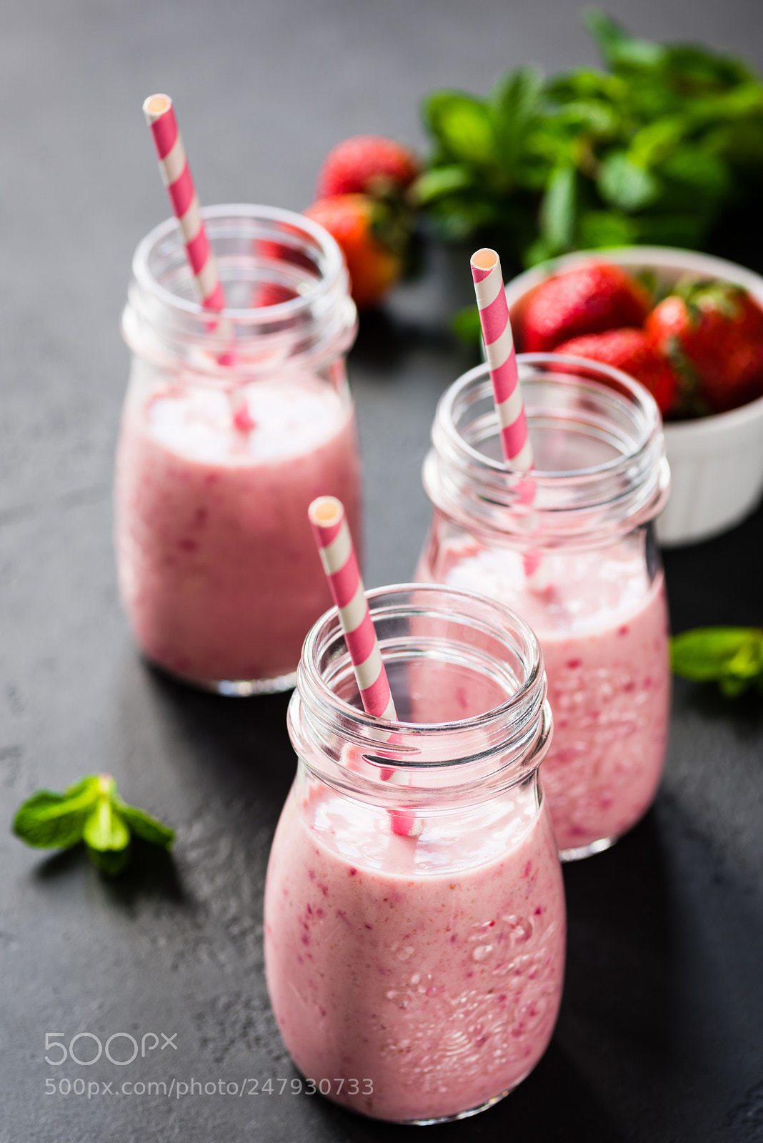 Nikon D810 sample photo. Strawberry smoothie in bottles photography