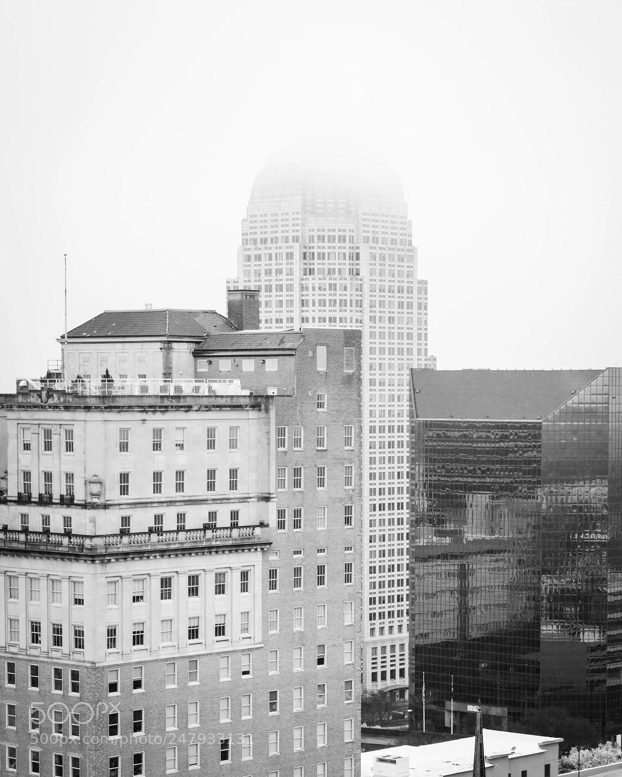 Canon EOS 7D Mark II sample photo. Fog in downtown winston-salem photography