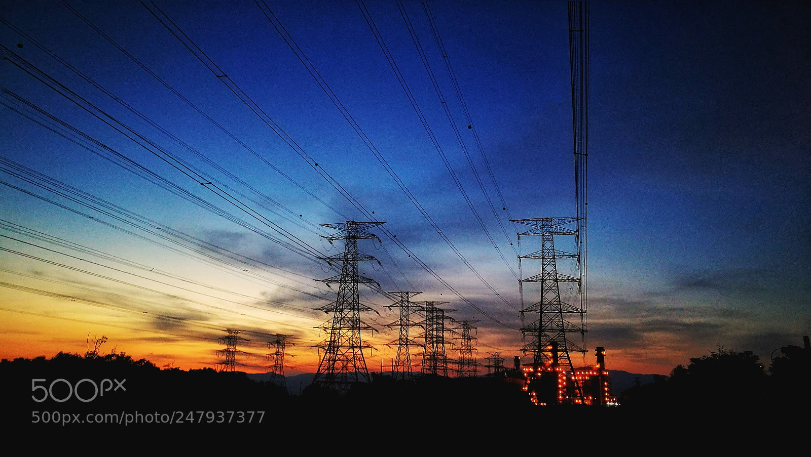 HUAWEI P9 sample photo. Power station at sunsets photography