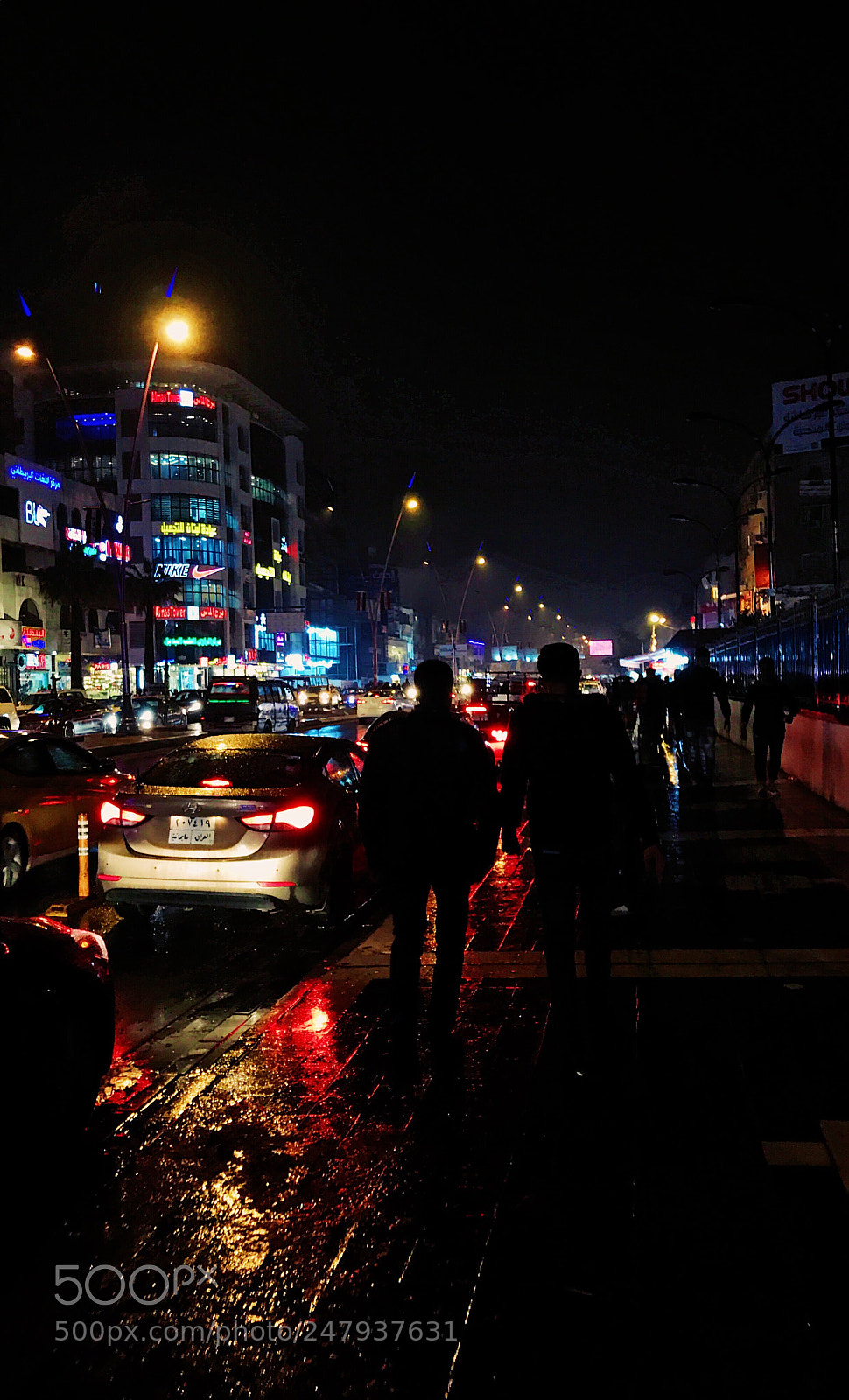 Apple iPhone 7 sample photo. Baghdad night with rain photography