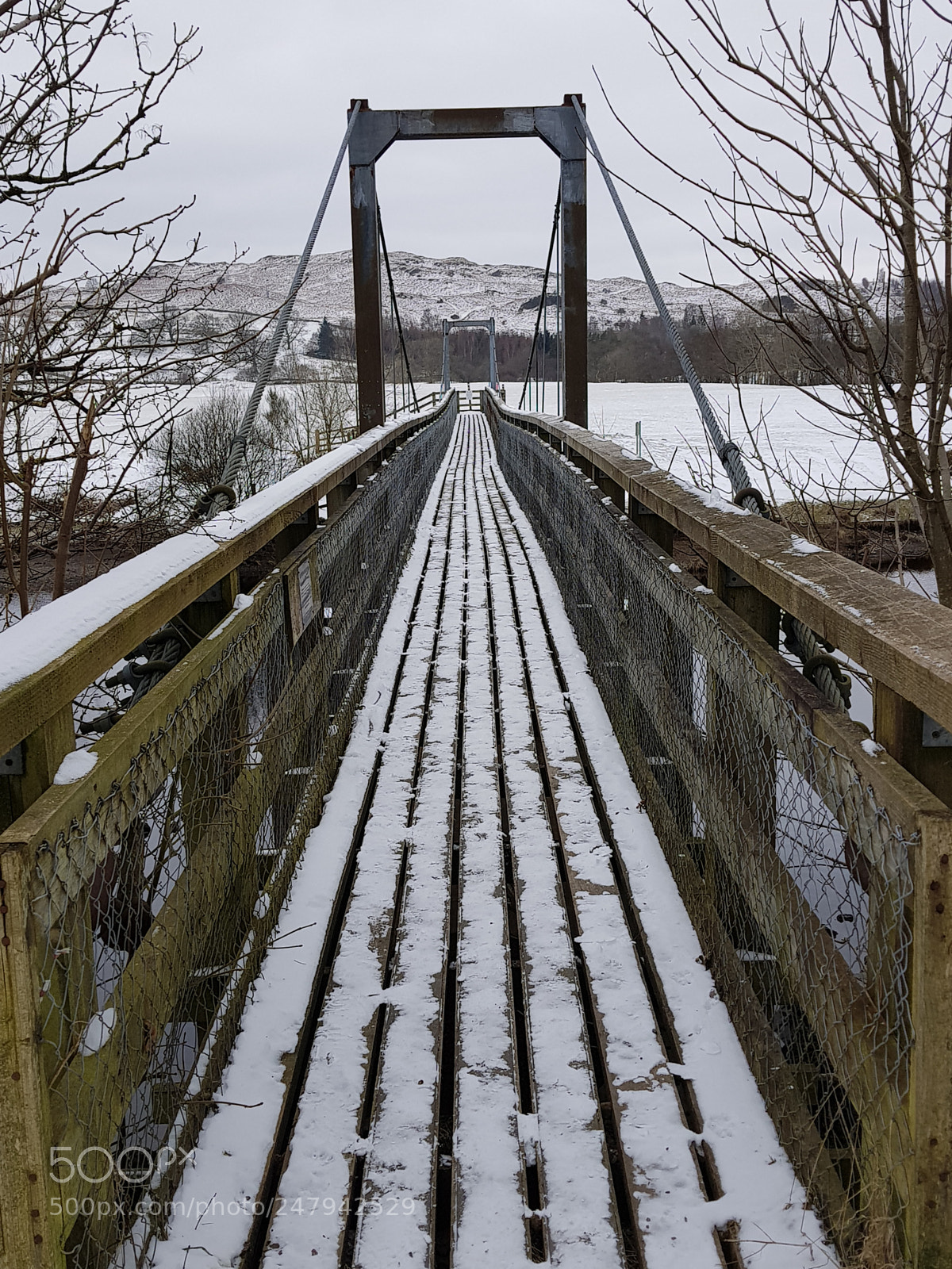Samsung Galaxy S8 sample photo. Snowy bridge photography
