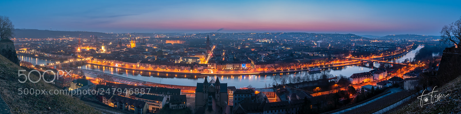 Nikon D300 sample photo. Blue hour over wuerzburg photography