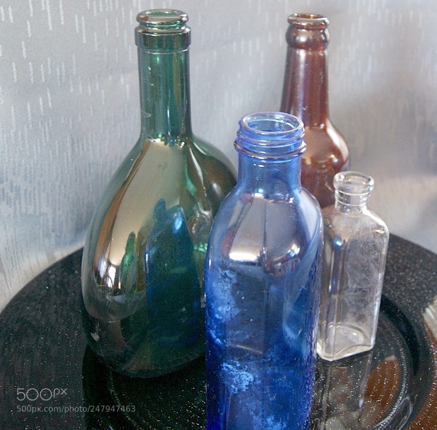 Sony Alpha DSLR-A330 sample photo. Vintage bottles photography