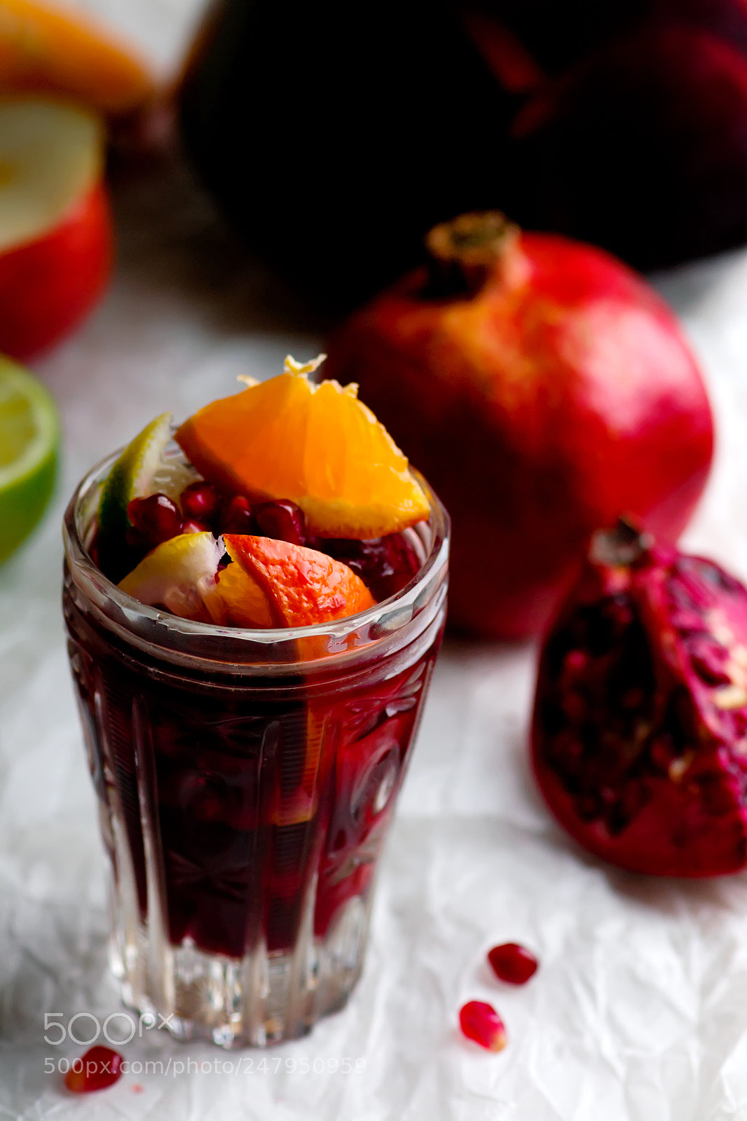 Nikon D3100 sample photo. Red wine citrus pomegranate photography