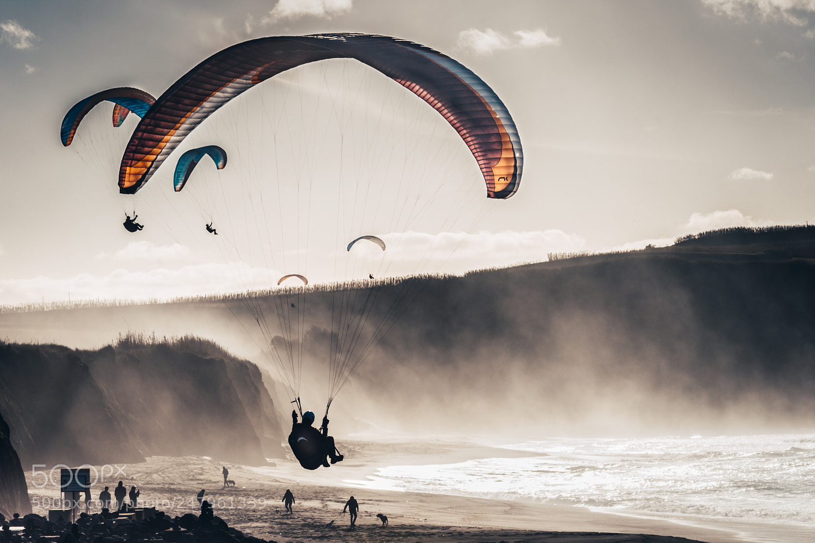 Nikon D7200 sample photo. Paragliding in the beach photography