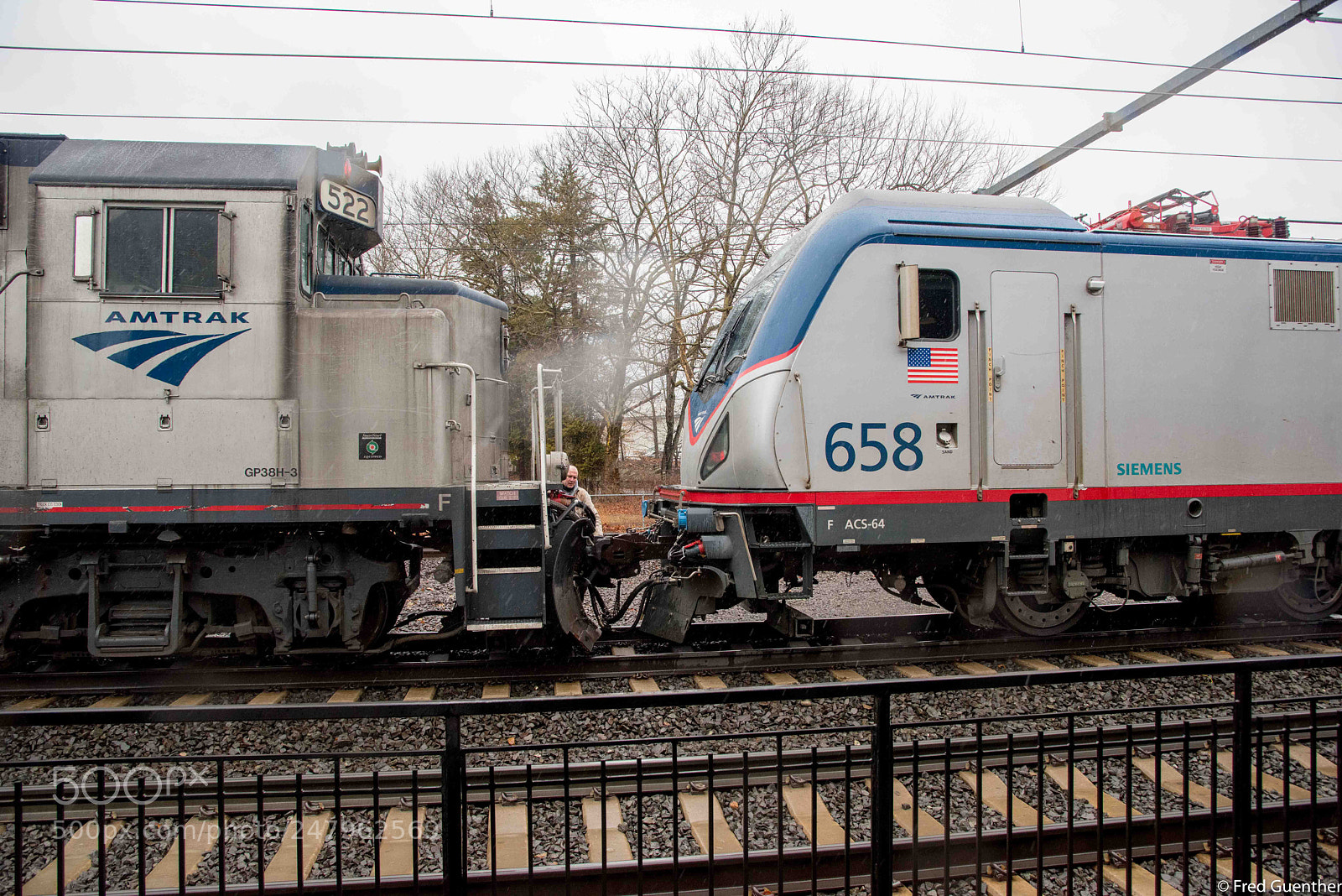 Nikon D810 sample photo. Amtrak gp38 and acs64 photography