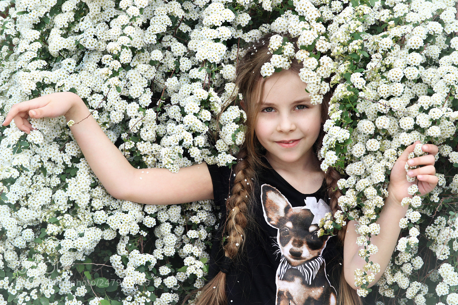Canon EOS 600D (Rebel EOS T3i / EOS Kiss X5) sample photo. Girl and white flowers photography