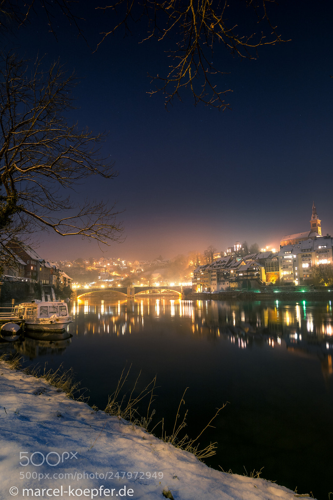 Nikon D5200 sample photo. Rhine at night photography