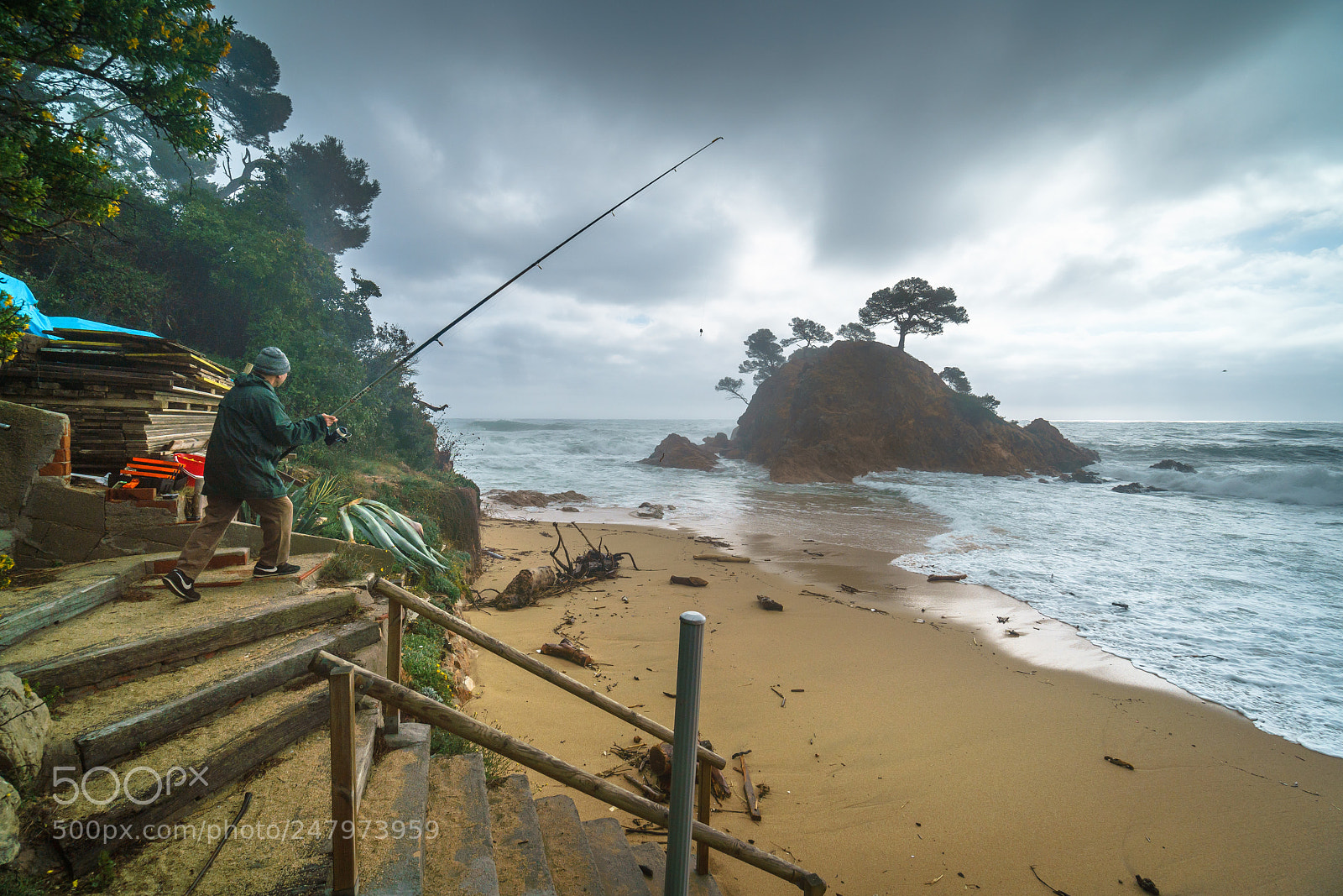 Sony a6500 sample photo. Fisherman in the storm photography