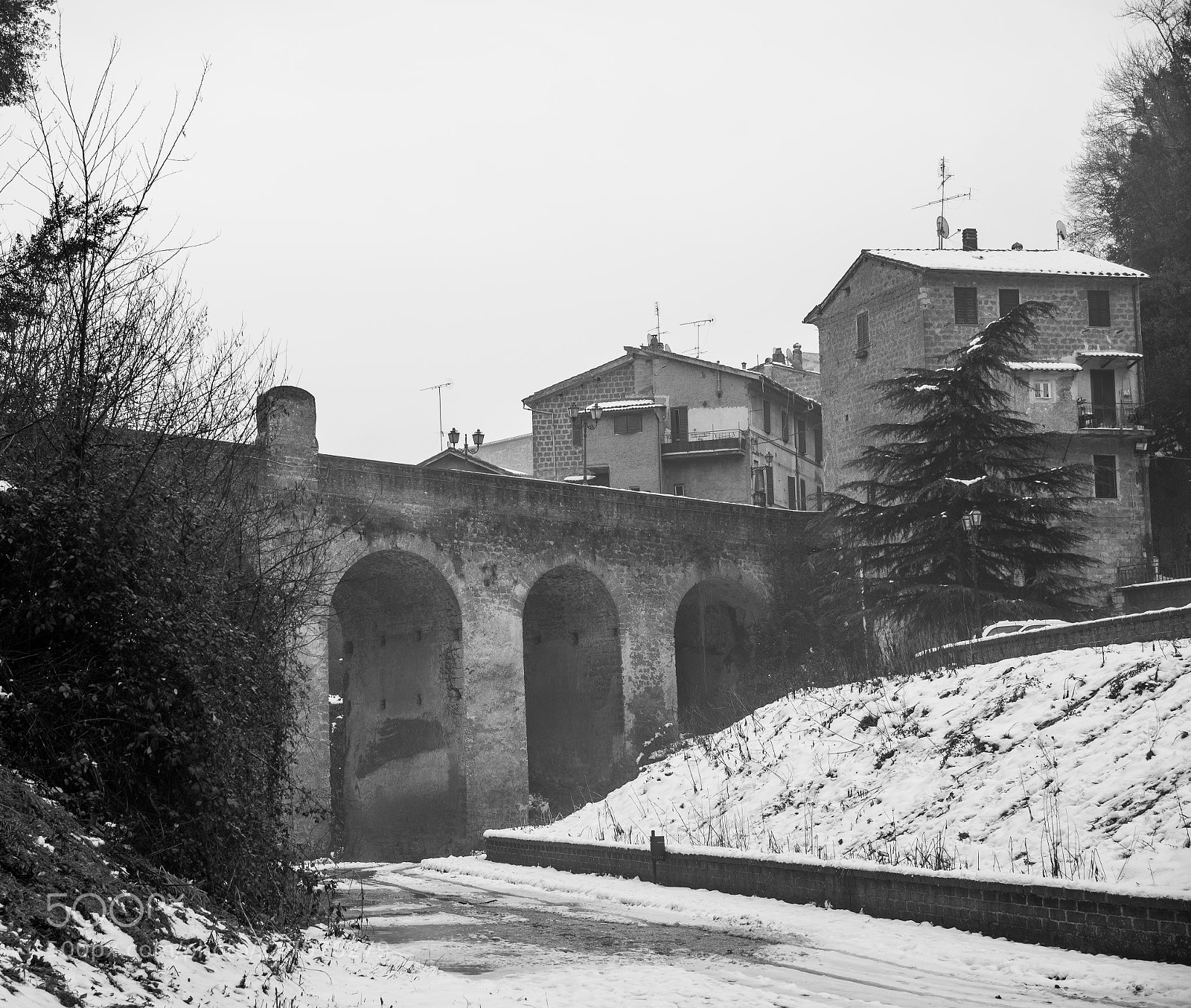 Nikon D610 sample photo. Old town and snow photography