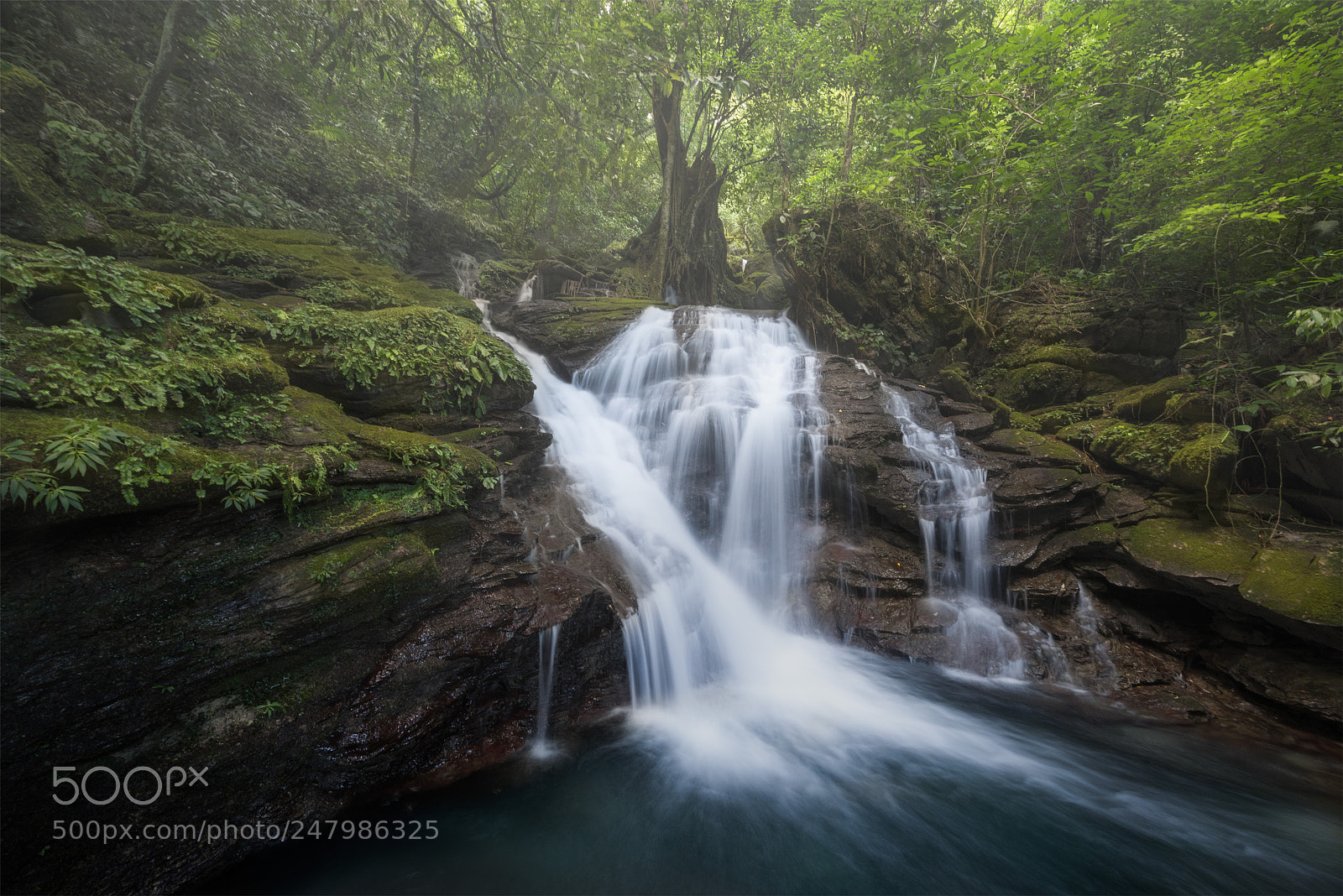 Nikon D810 sample photo. Huatula waterfalls misty day. photography