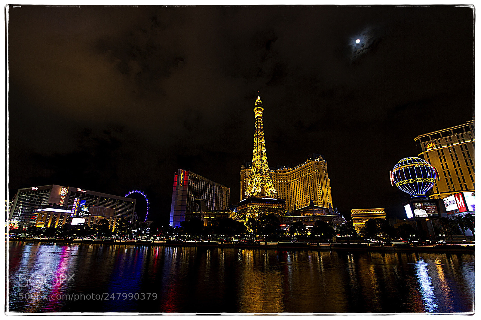 Canon EOS 7D sample photo. Las vegas strip reflection photography
