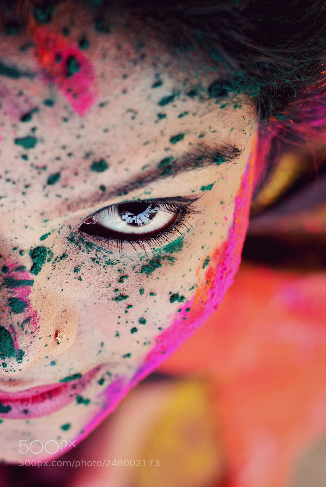 Nikon D5200 sample photo. Joyful eye during holi photography
