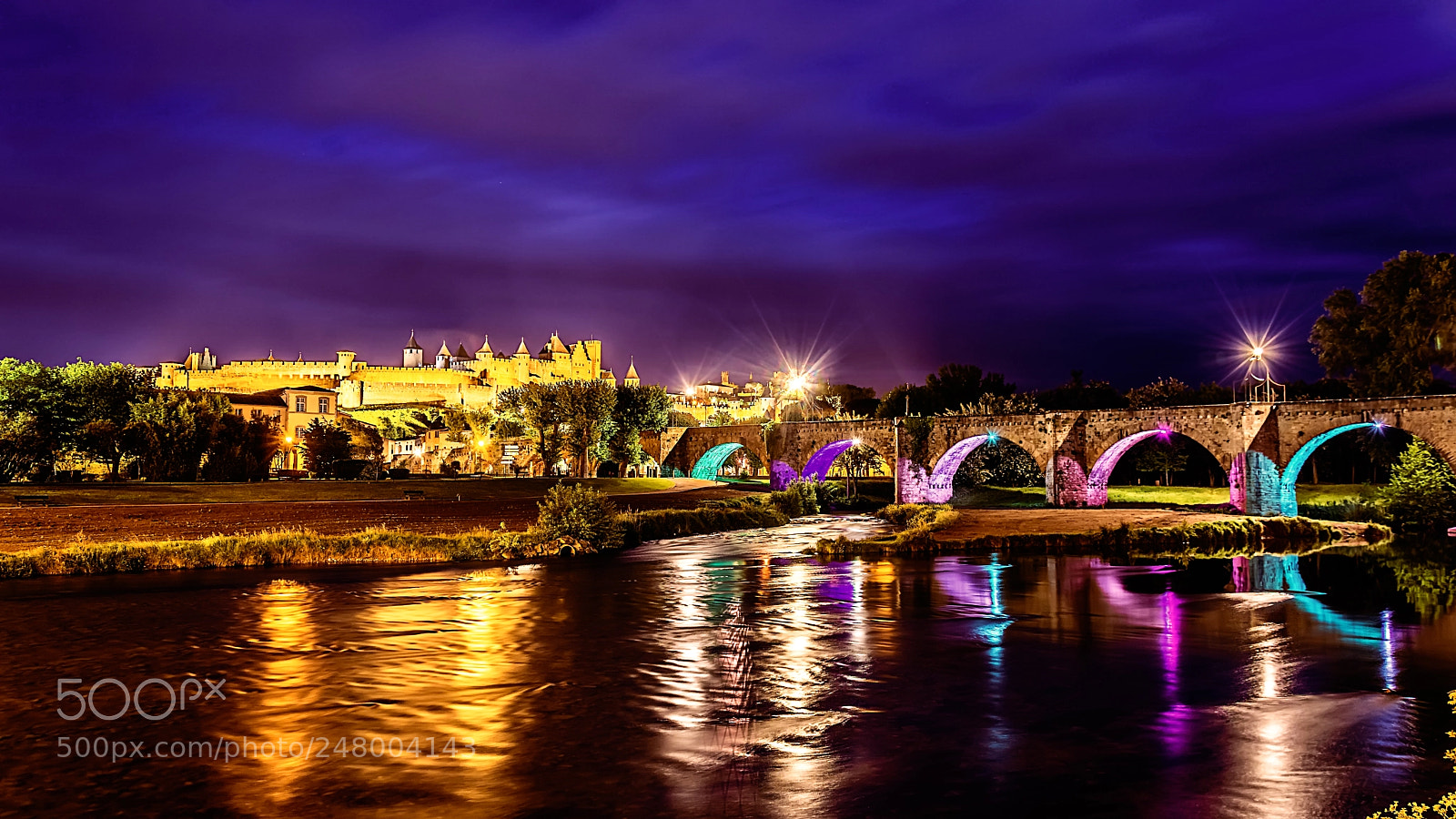 Nikon D7100 sample photo. Carcassonne night photography