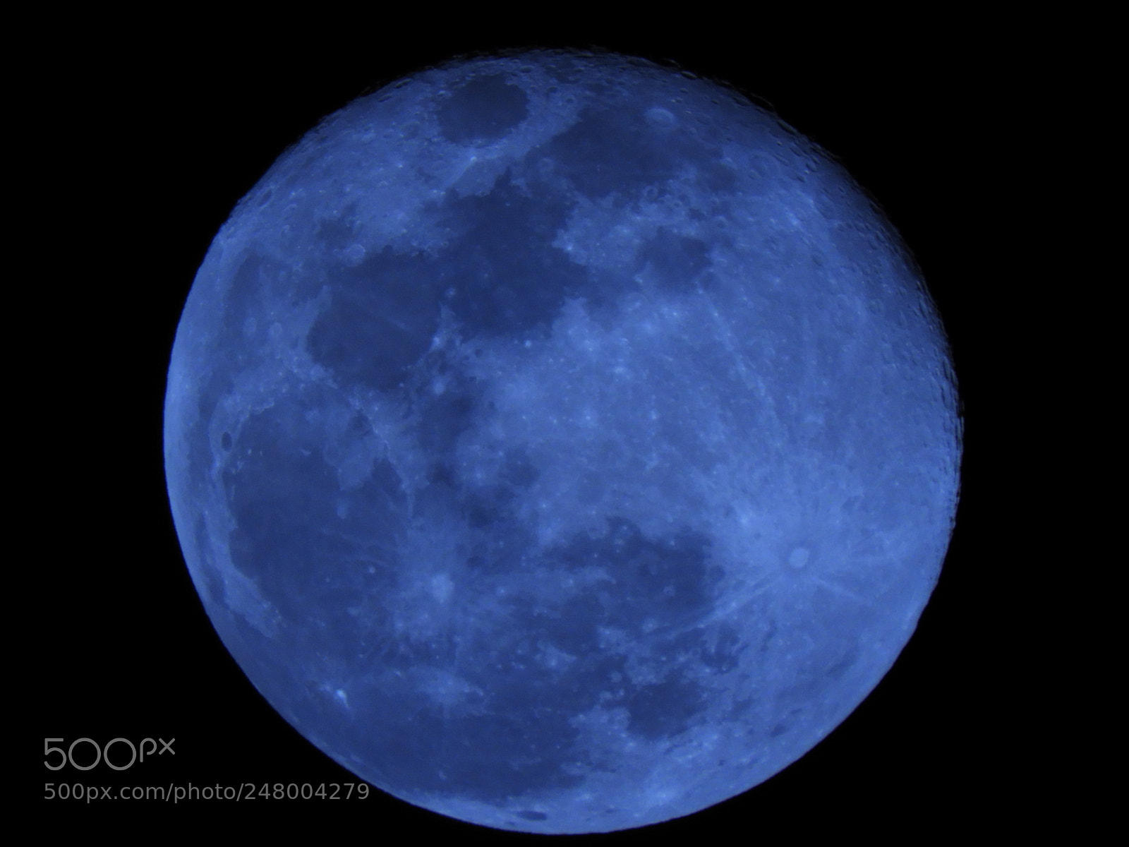 Nikon Coolpix B700 sample photo. Full-frame full moon, blue photography