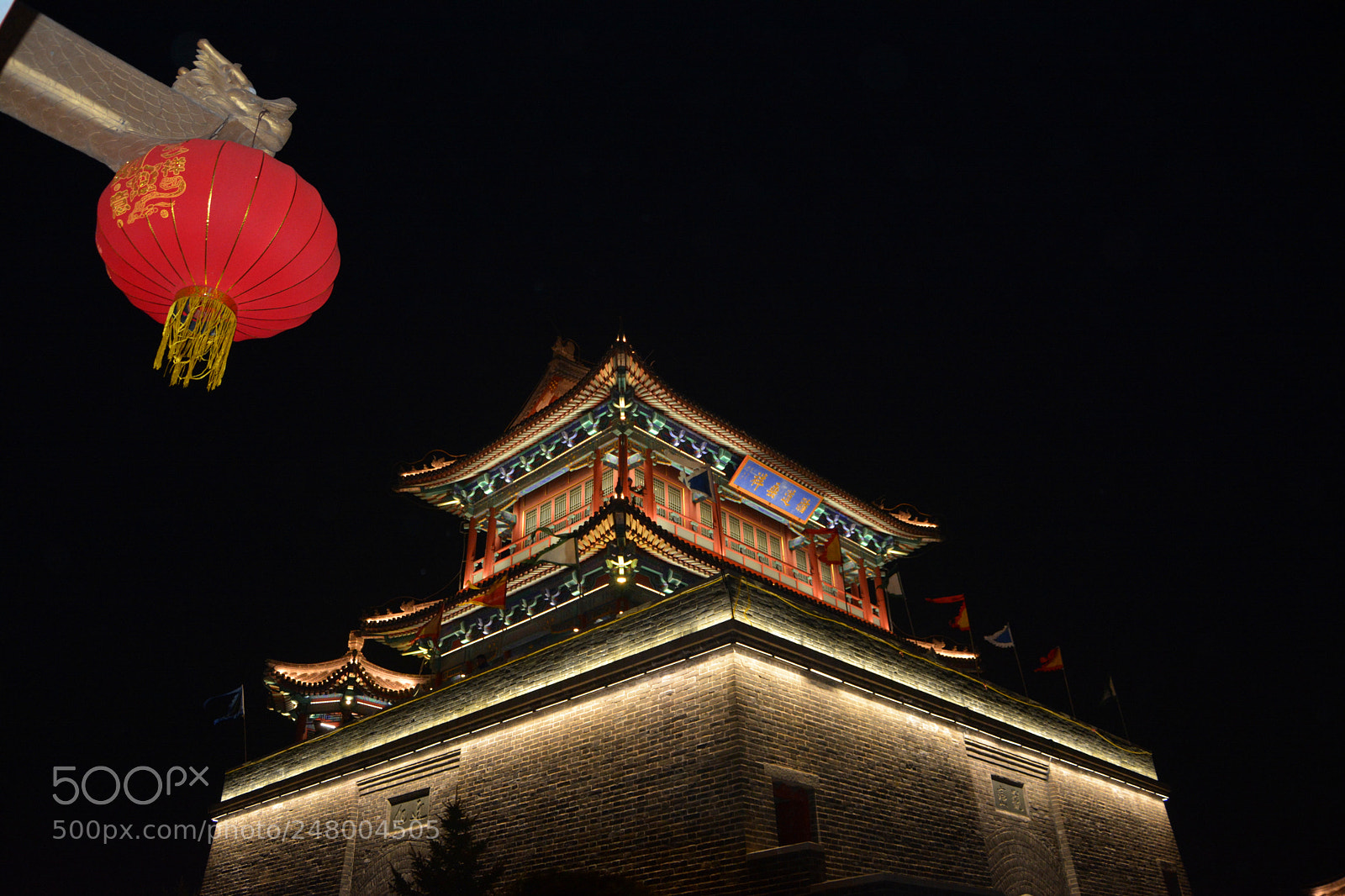 Nikon D7100 sample photo. Drum-tower at lantern festival photography