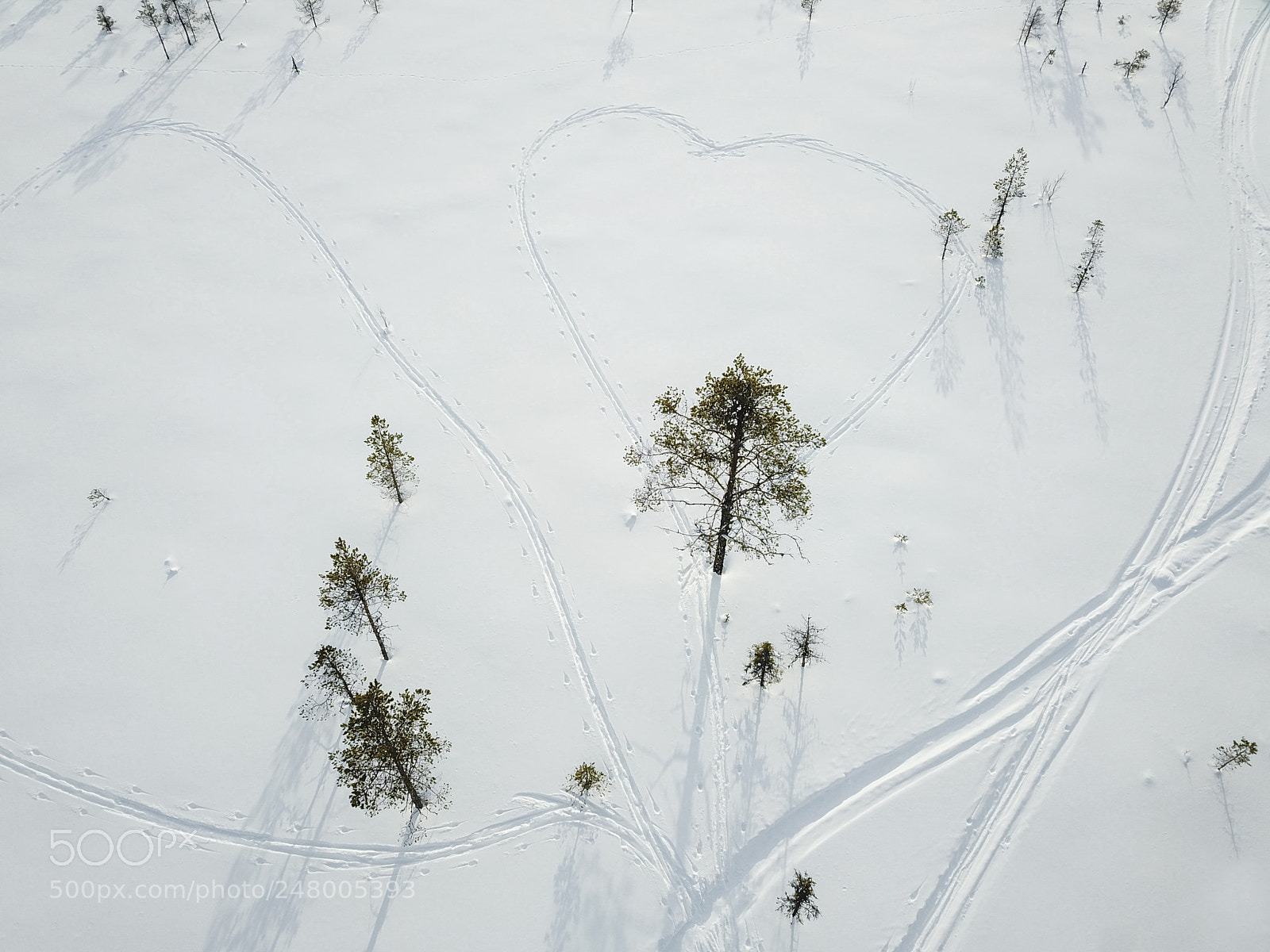DJI FC220 sample photo. Winter landscape with heart photography