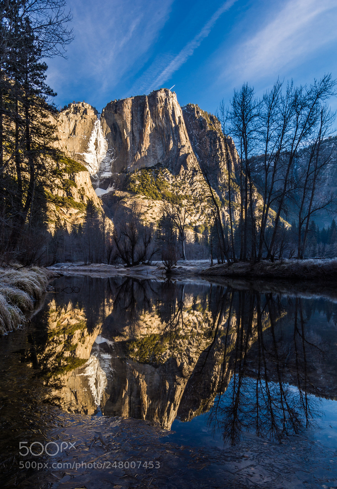Nikon D7100 sample photo. Yosemite falls reflected photography