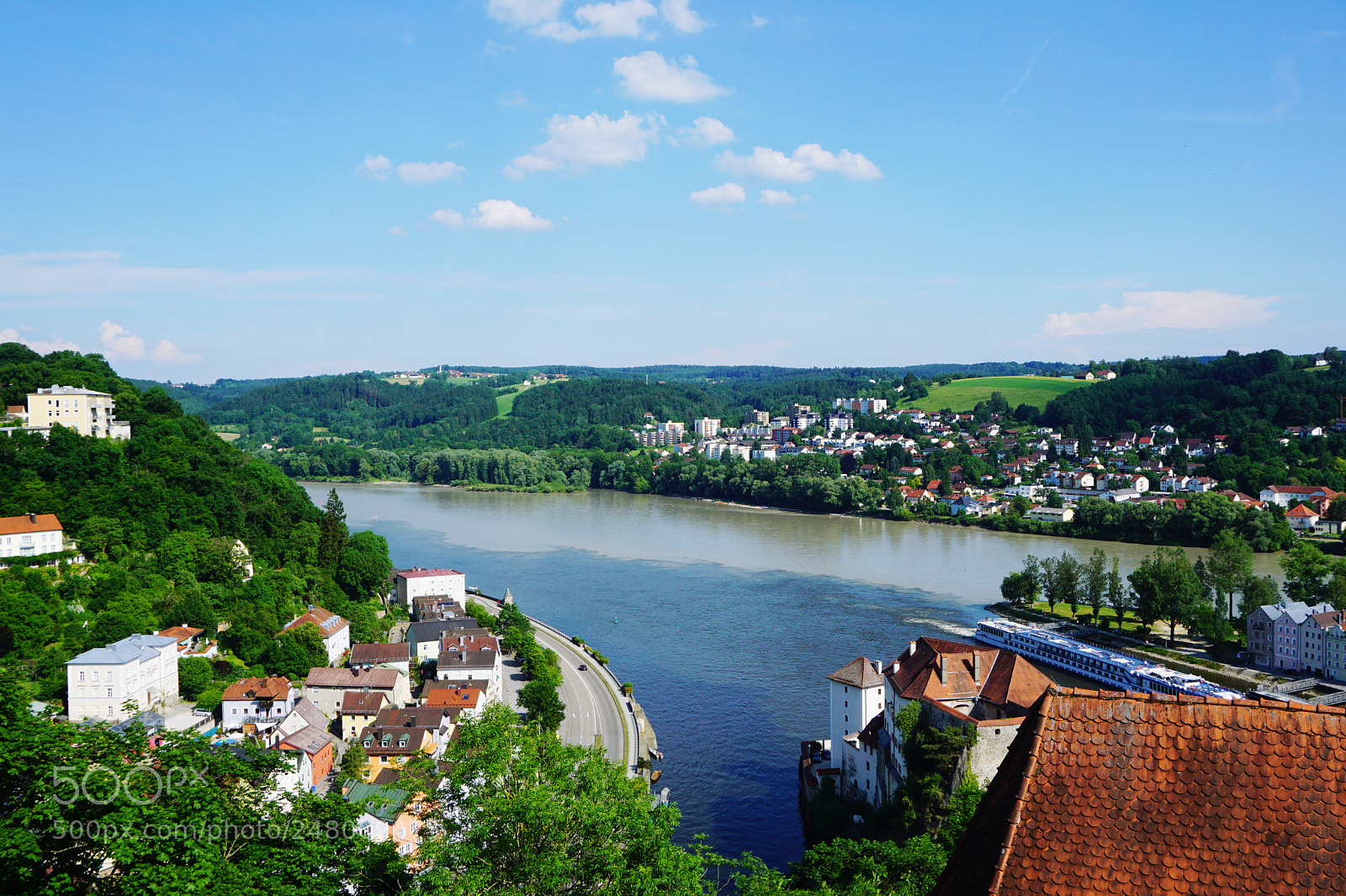 Sony a5100 sample photo. Rivers danube inn meeting photography