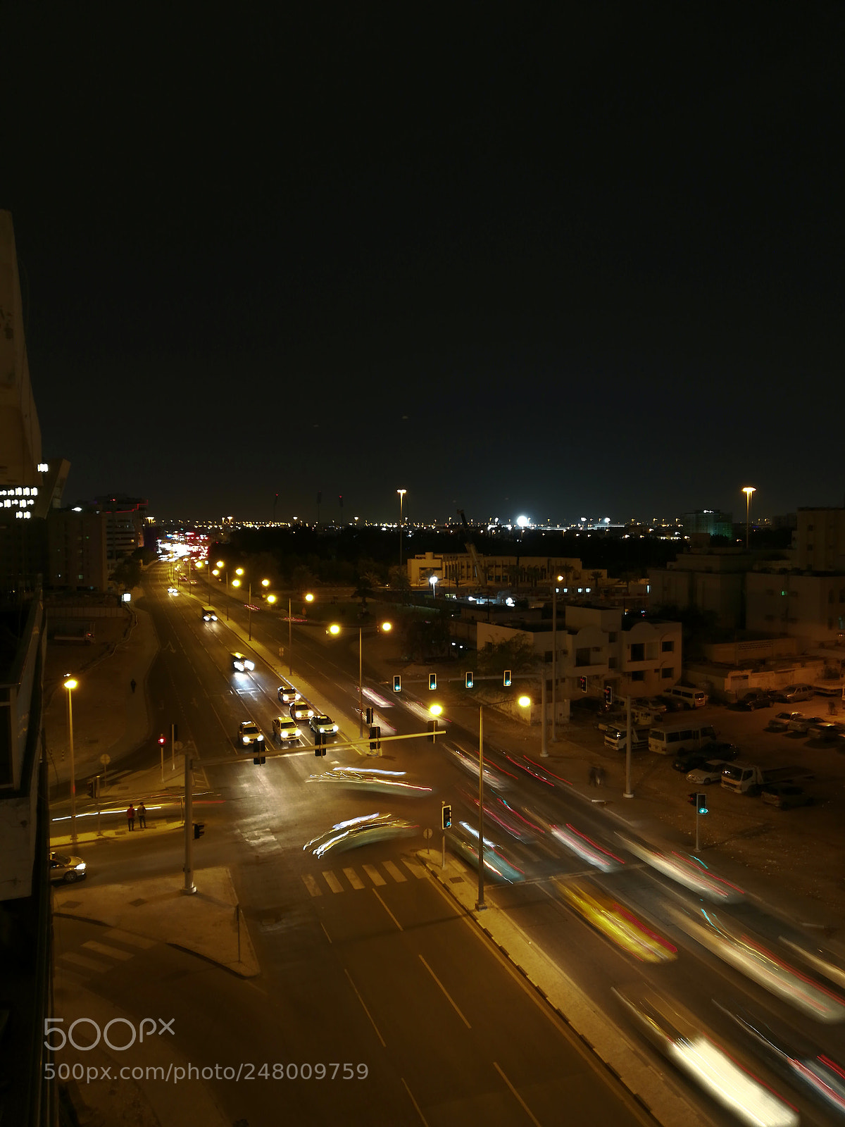 HUAWEI Mate 10 Lite sample photo. Light trail from terrace photography
