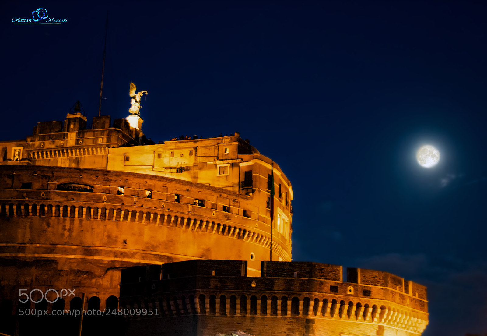 Canon EOS 1300D (EOS Rebel T6 / EOS Kiss X80) sample photo. Castel sant'angelo#moonlight#rome photography