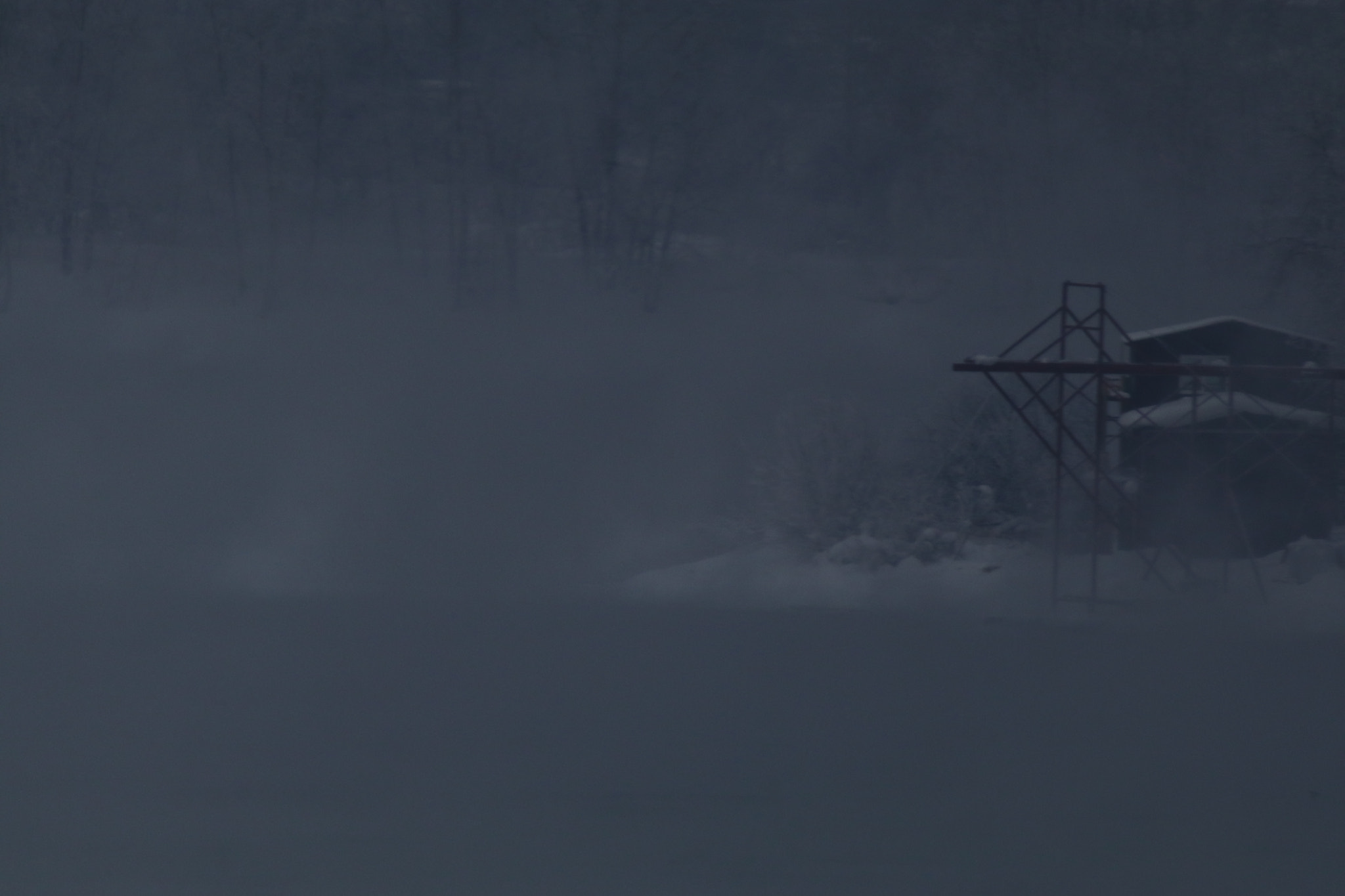 Tamron SP 150-600mm F5-6.3 Di VC USD sample photo. 江雾中的房子a house in the fog of the angola river photography