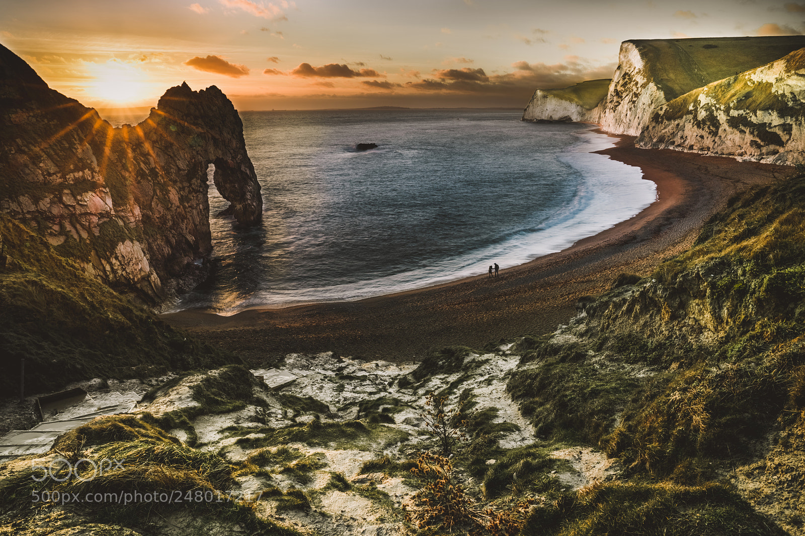 Sony a7R III sample photo. Durdle door sun flare photography