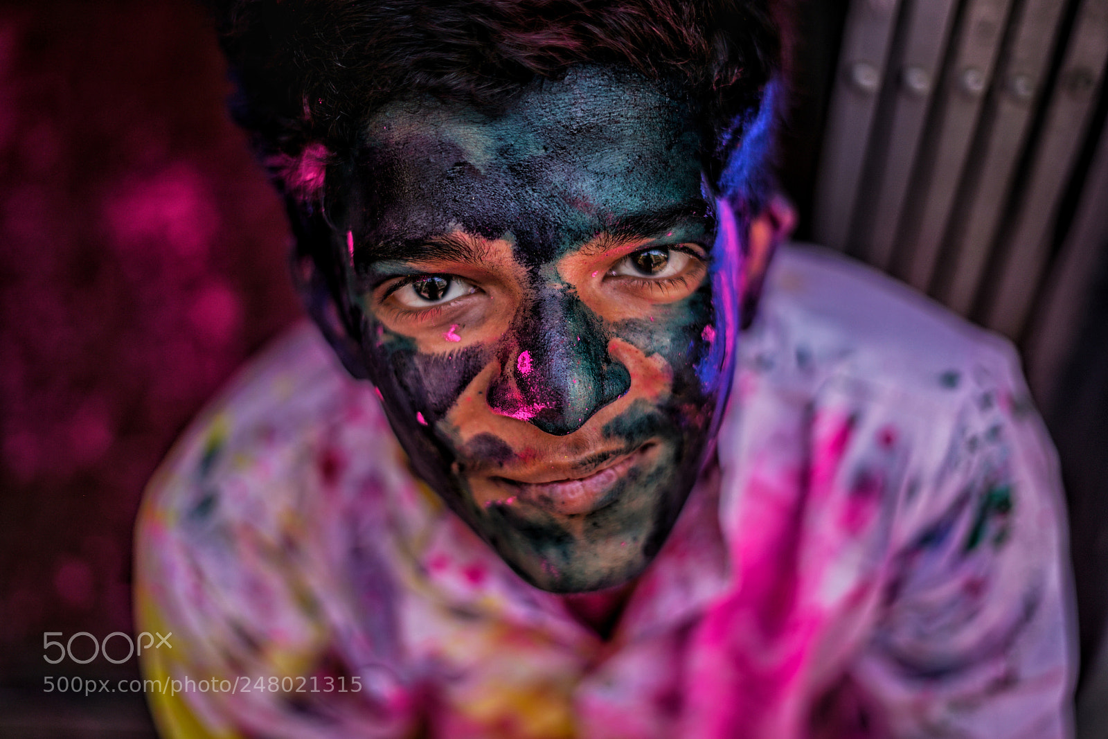 Sony a7R II sample photo. Holi face photography