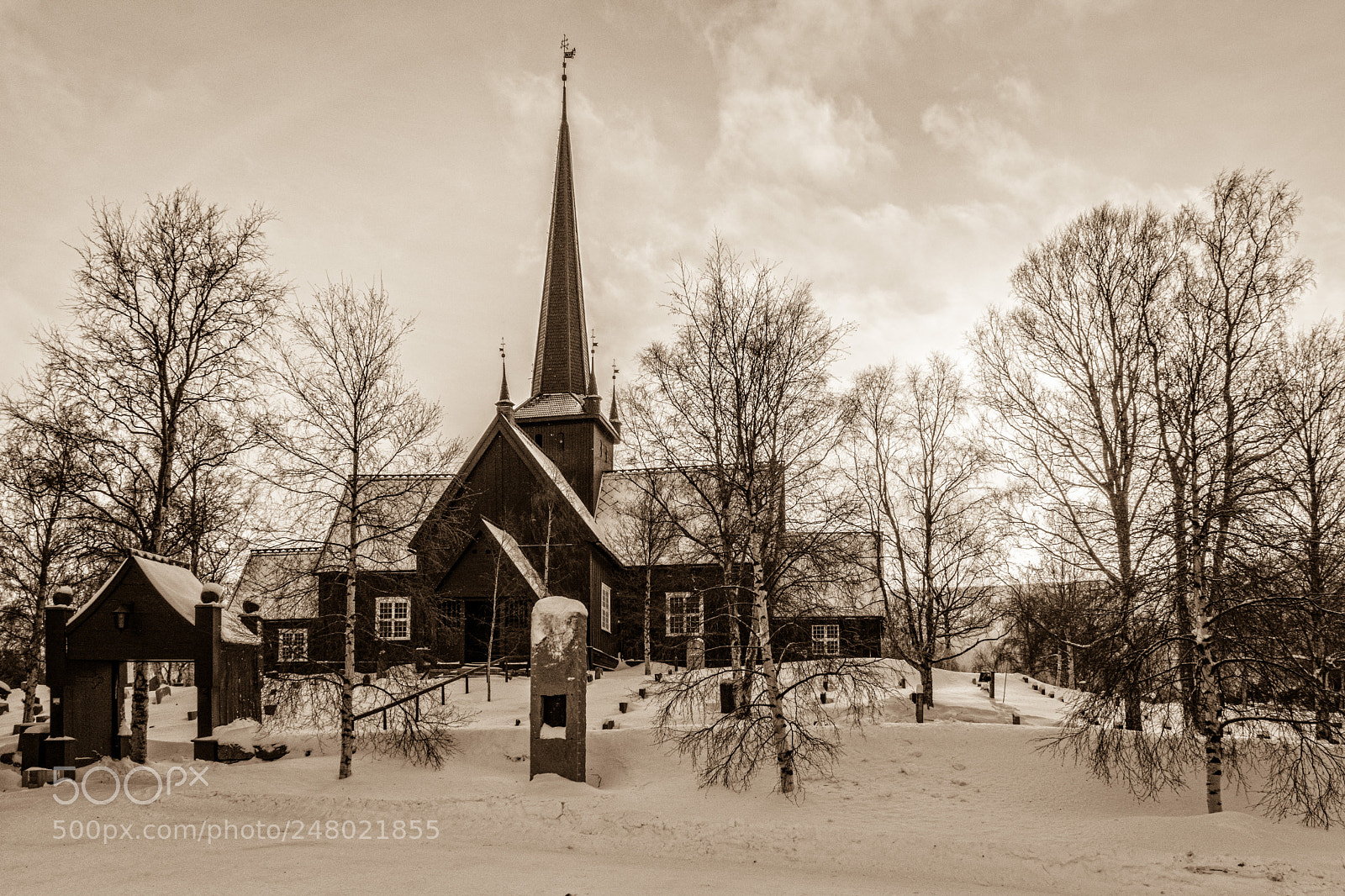 Canon EOS 80D sample photo. Church in winter landscape photography