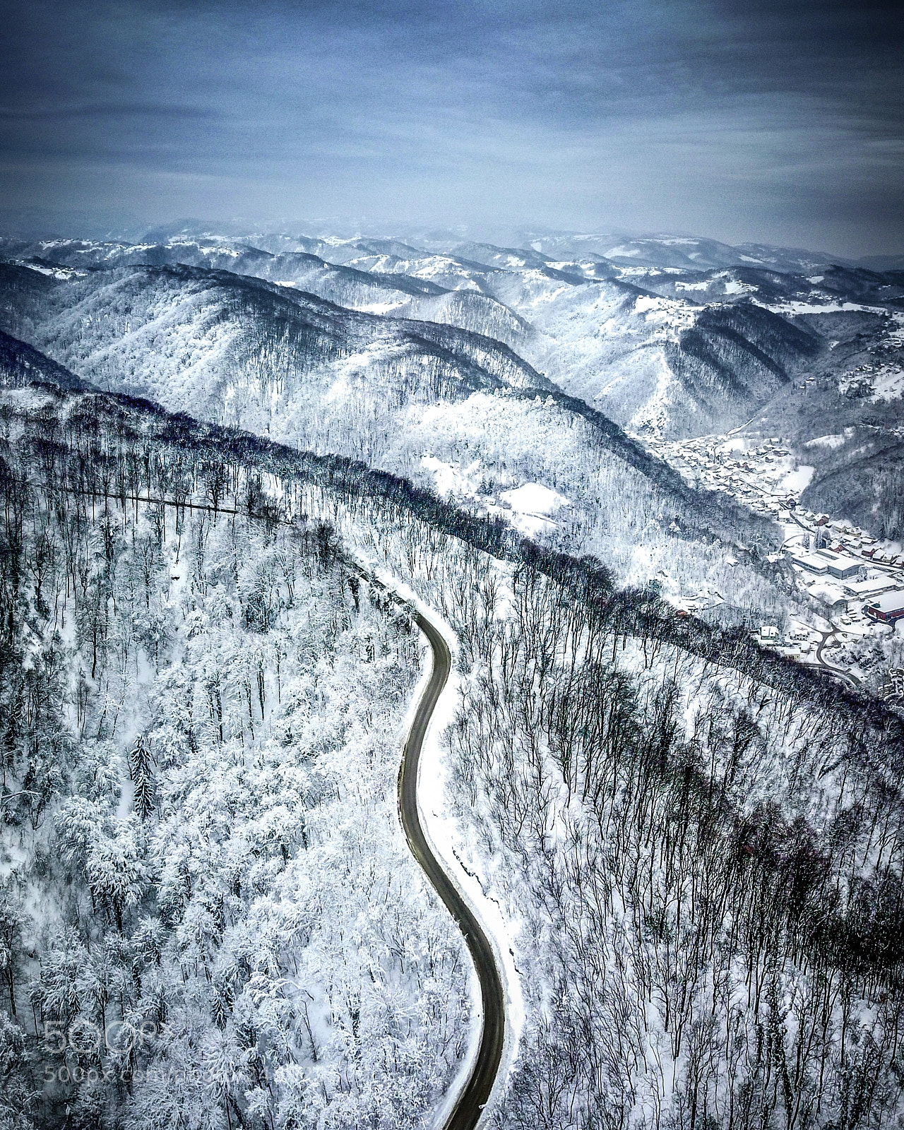 DJI FC220 sample photo. Aerial samobor winter croatia photography