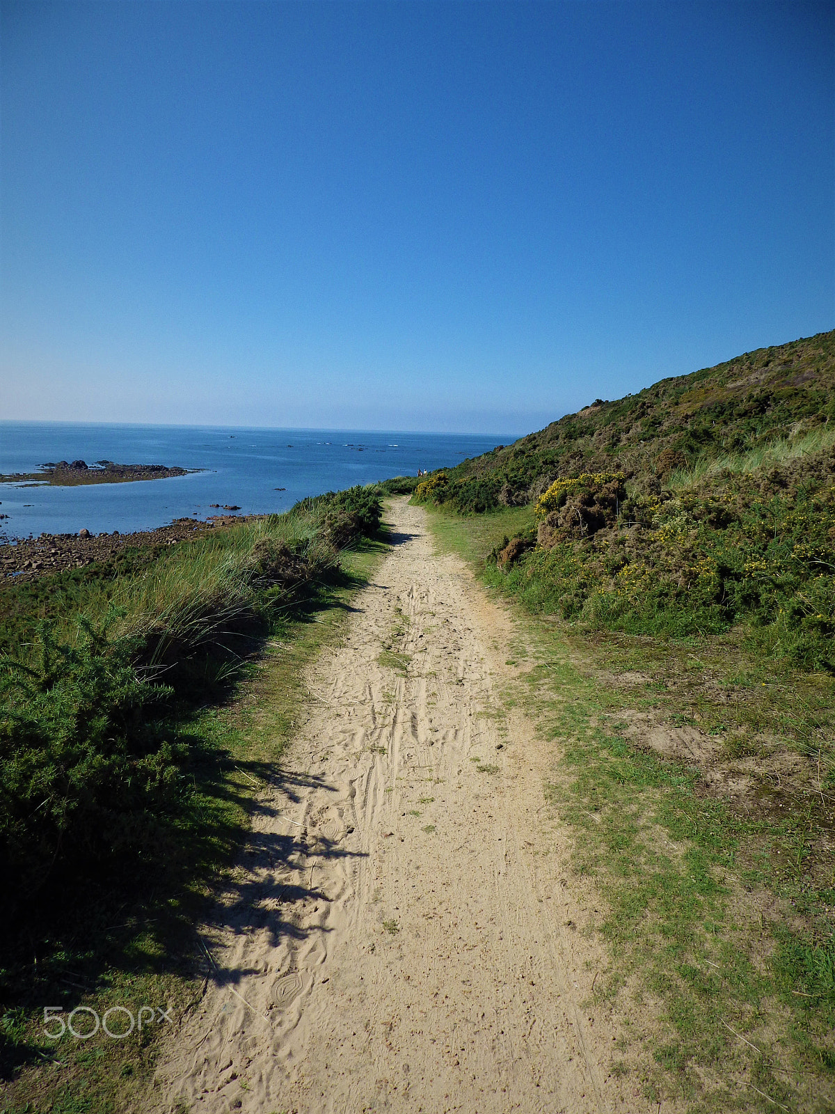 Pentax X-5 sample photo. Sandy path in jersey, channel islands photography