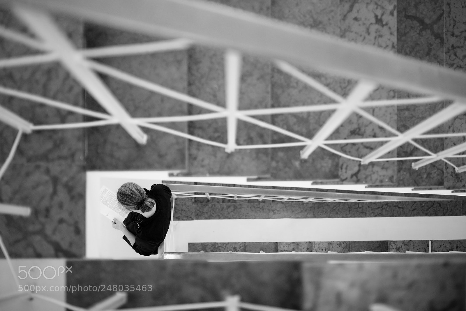 Nikon D800 sample photo. Reading in the staircase photography