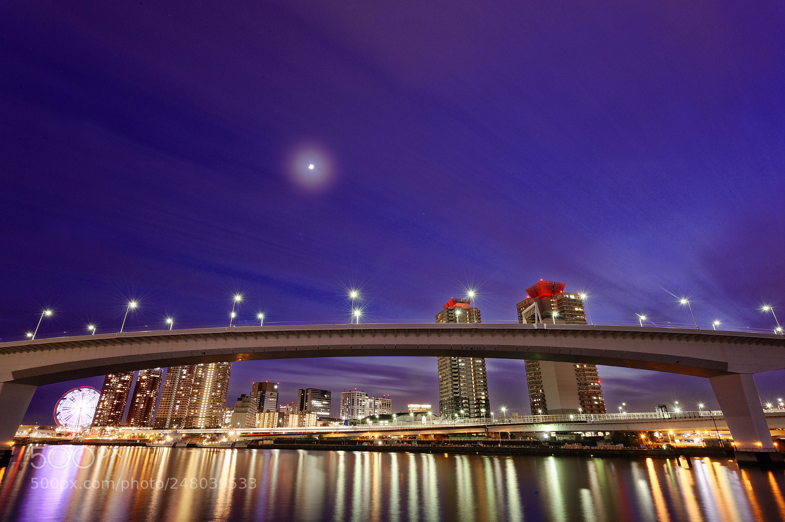 Nikon D3 sample photo. Night highway photography