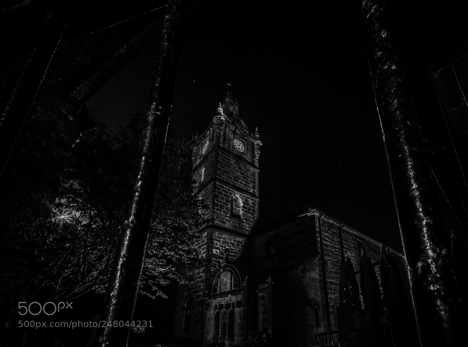 Nikon D7000 sample photo. Moody church at night photography