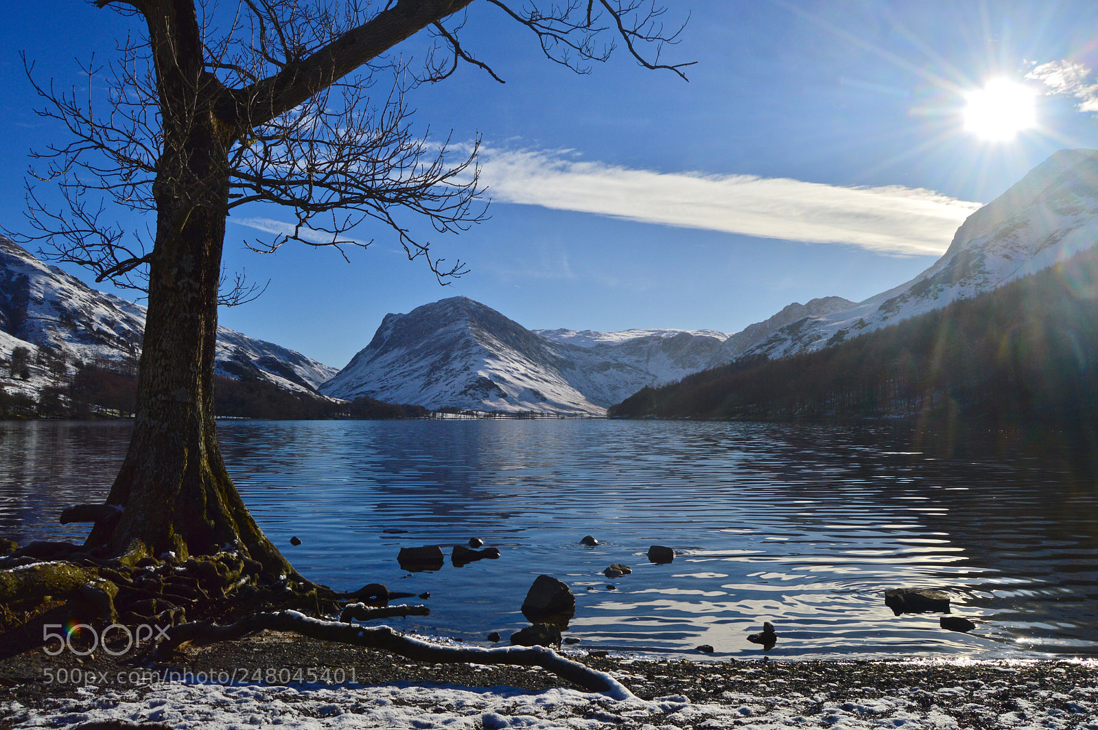 Nikon D3200 sample photo. Snowy view down buttermere photography