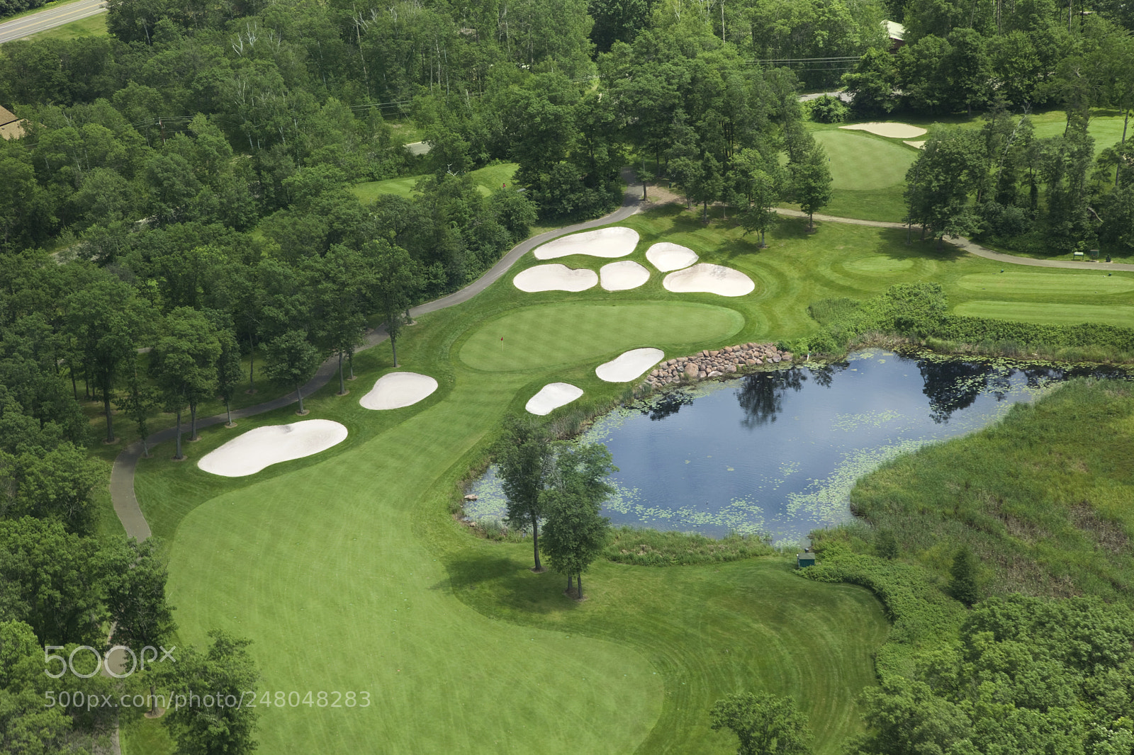 Canon EOS 5D Mark II sample photo. Aerial view of golf photography