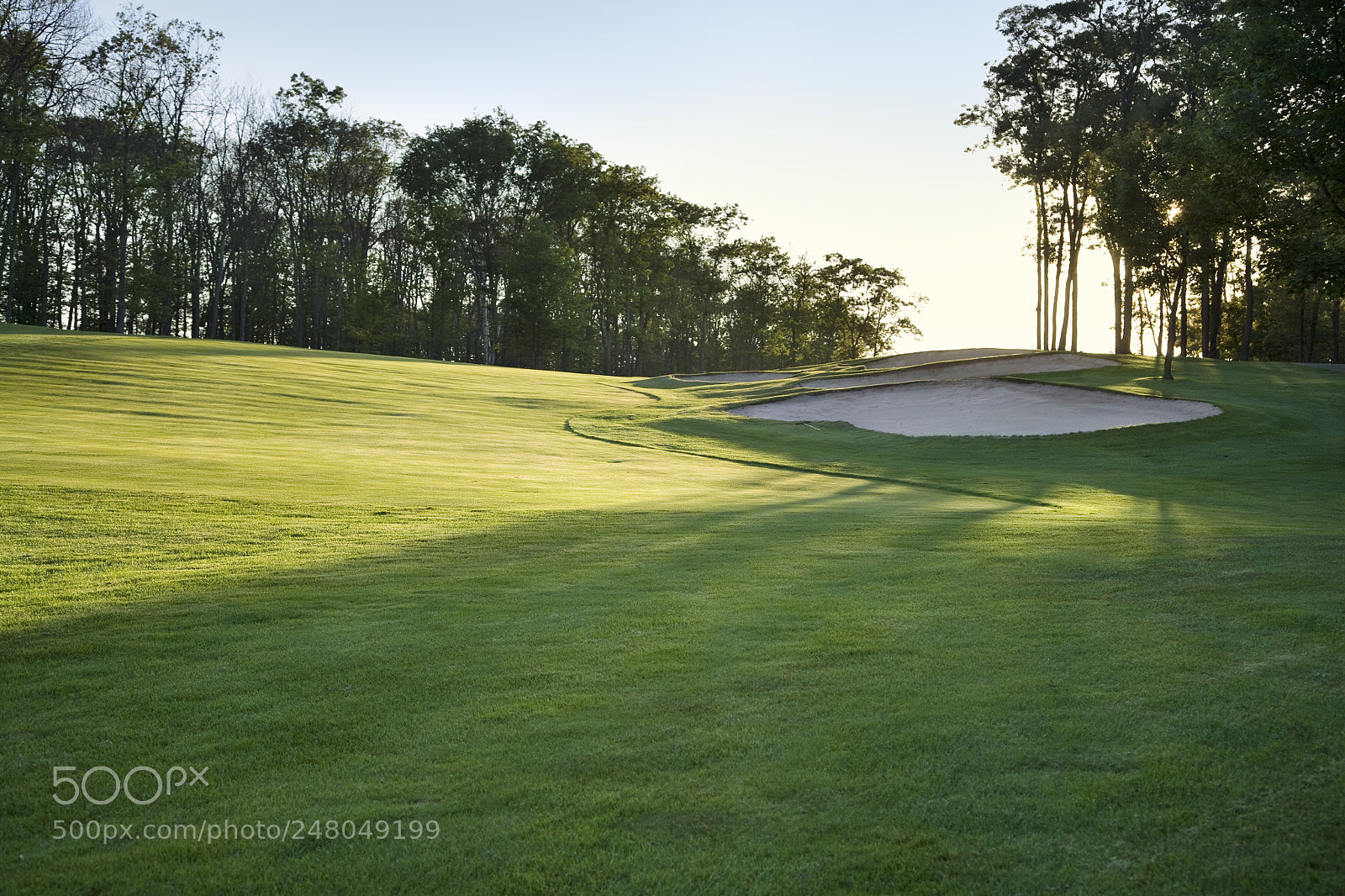 Canon EOS 5D sample photo. Golf fairway with bunkers photography