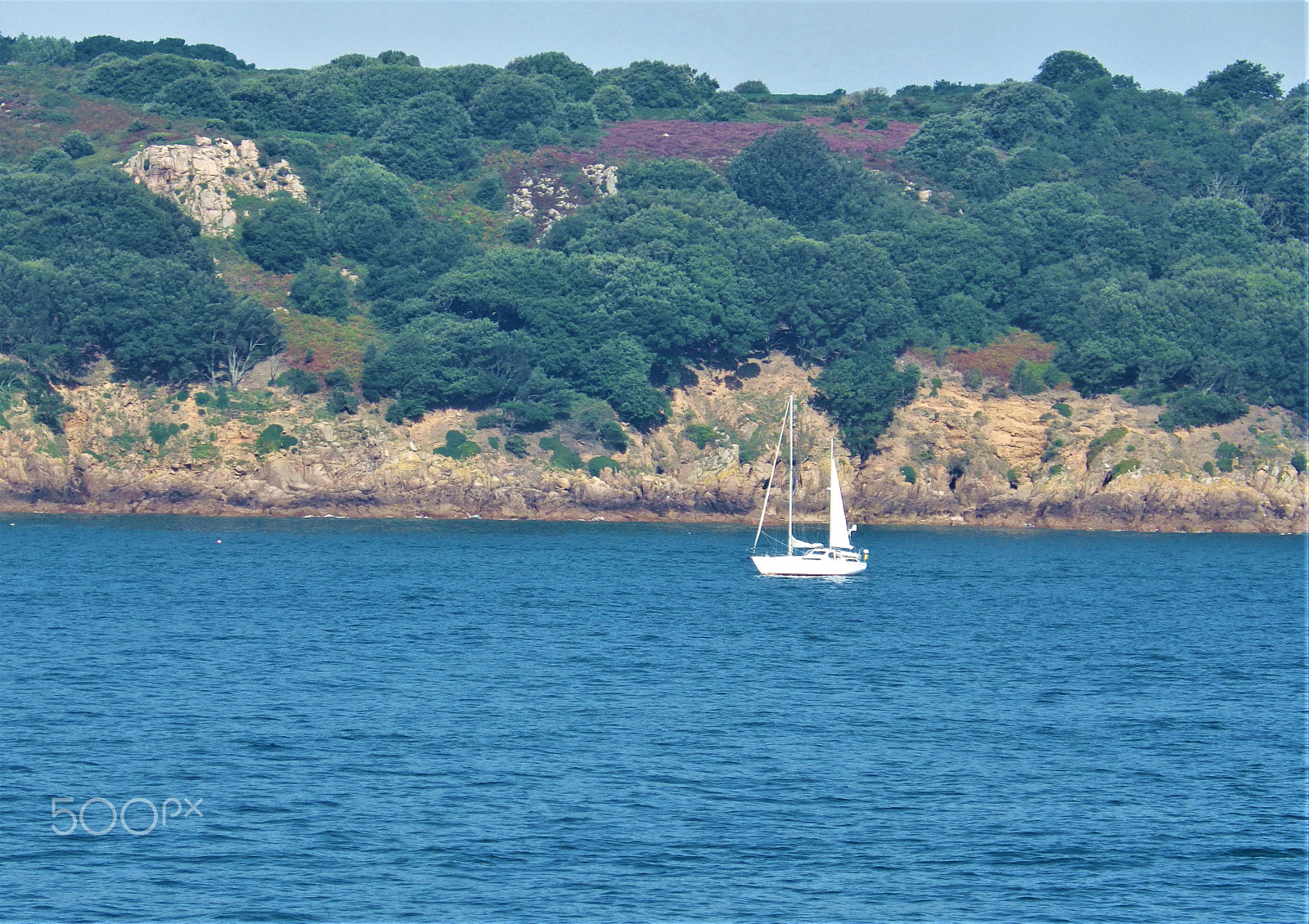 Pentax X-5 sample photo. Sailing off the heather topped coast of jersey photography