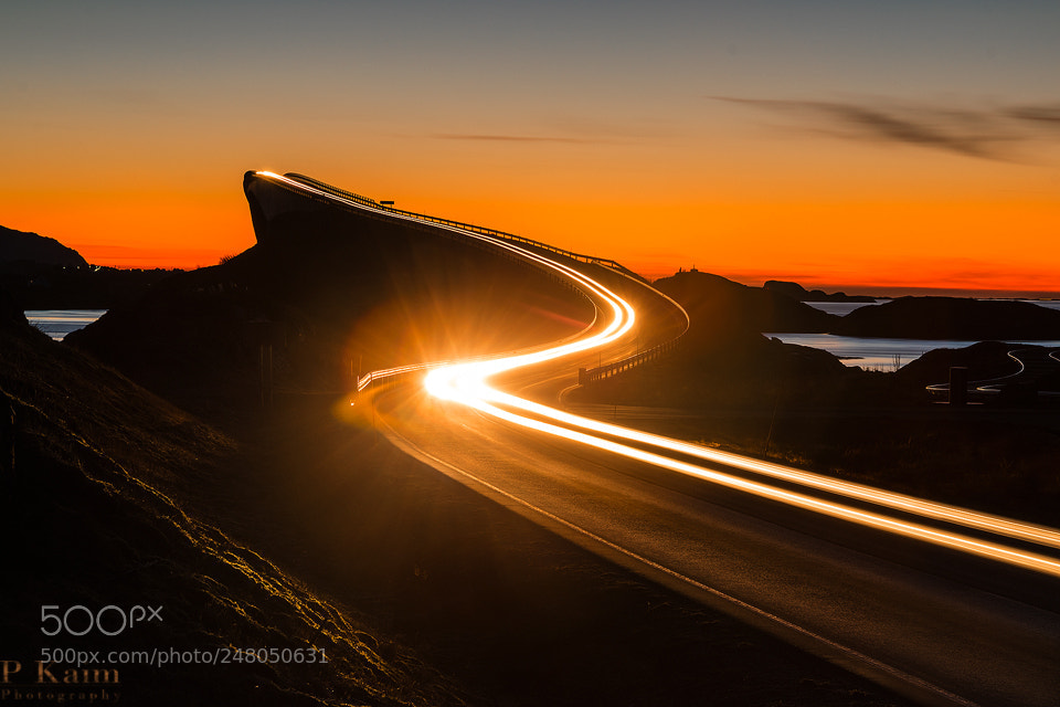Nikon D5500 sample photo. Sunset road photography