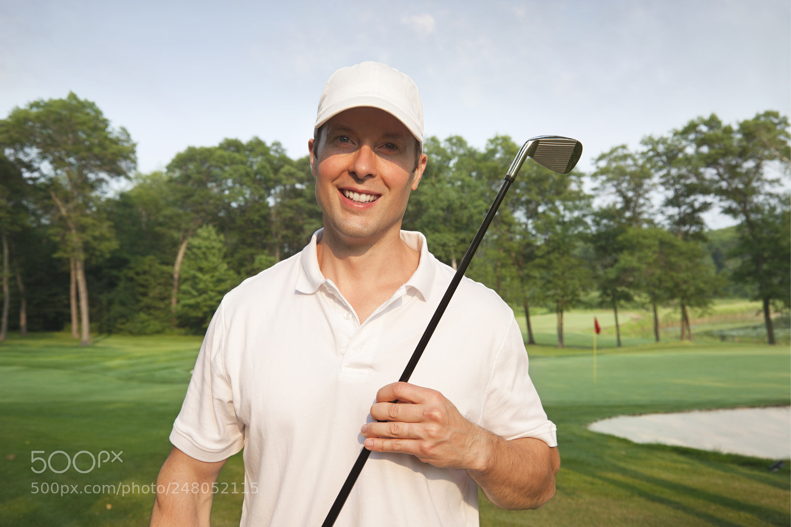 Canon EOS 5D Mark II sample photo. Handsome young smiling golfer photography
