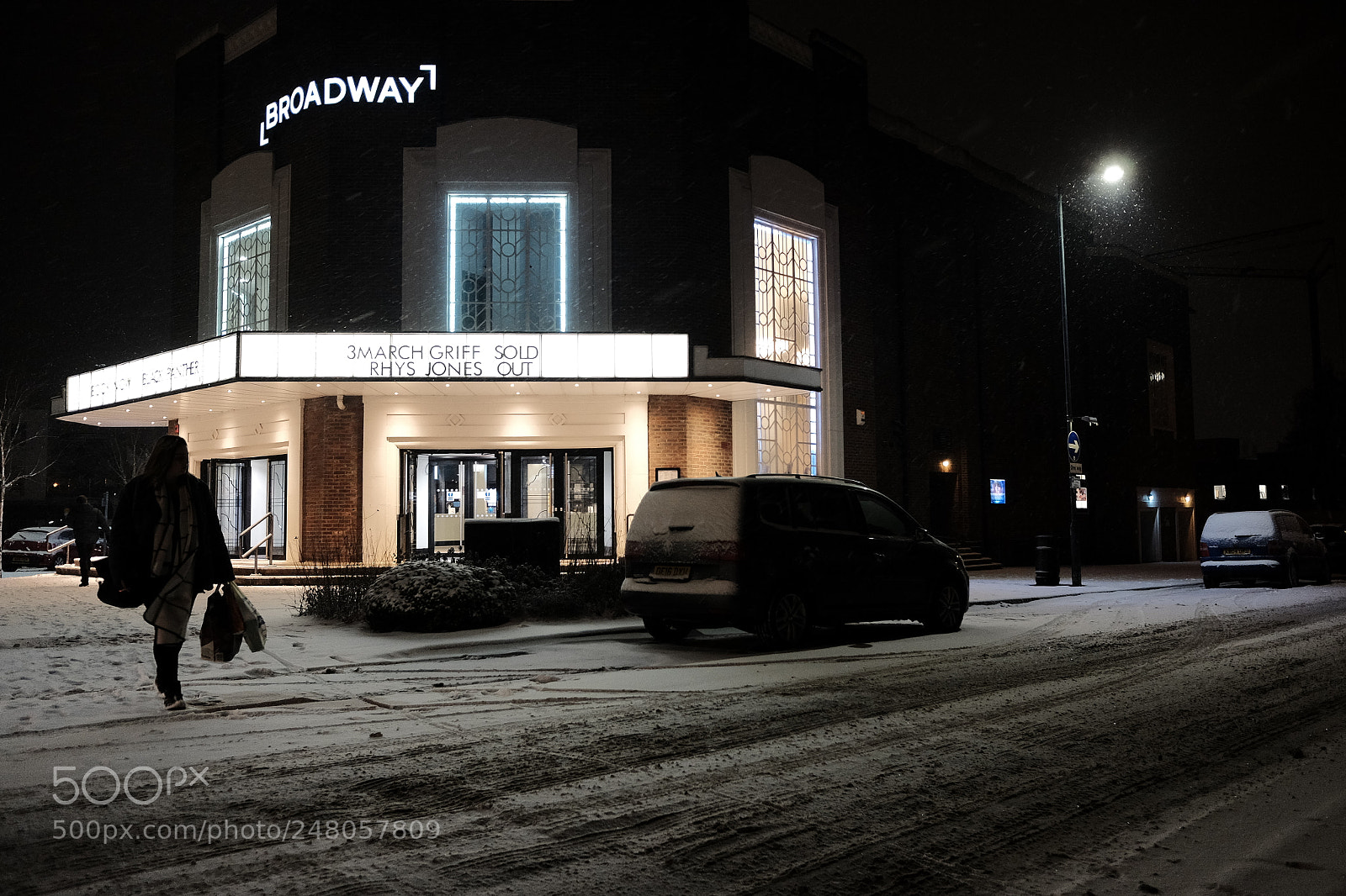 Fujifilm X70 sample photo. Snowy night, lonely walker. photography