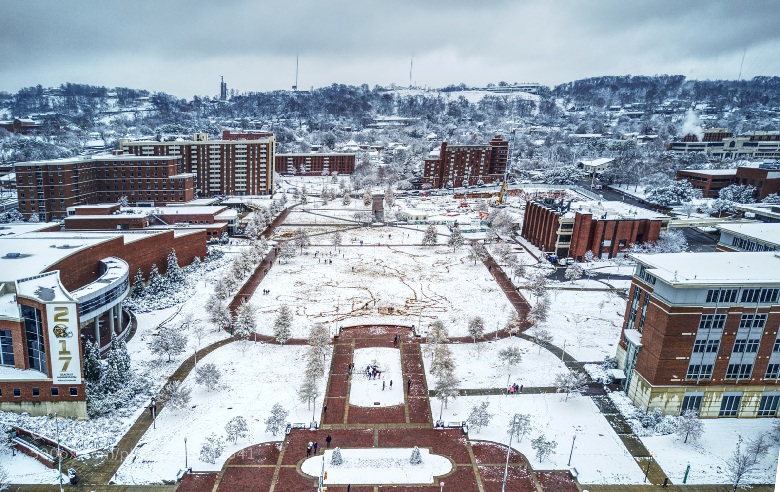DJI FC220 sample photo. Uab green snow day 2017 photography