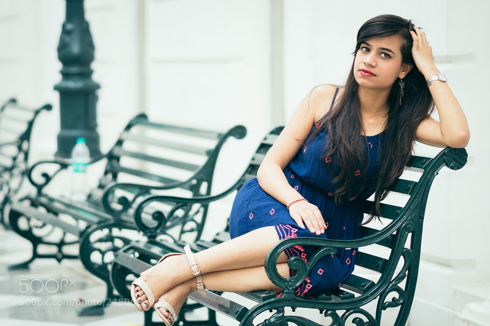Sony a6300 sample photo. Girl on bench photography
