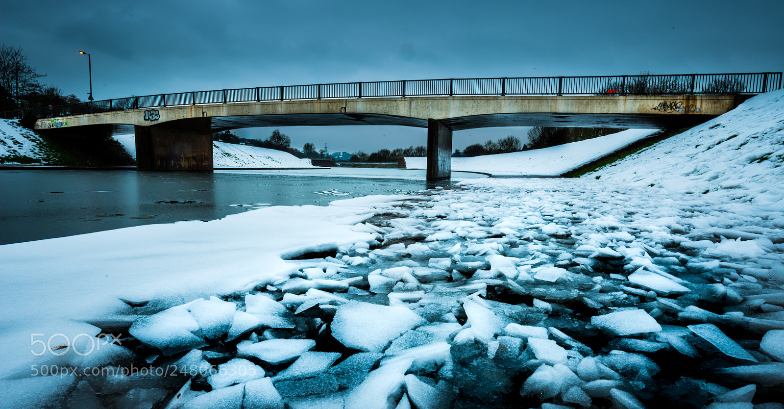 Nikon D800 sample photo. Icy canal photography
