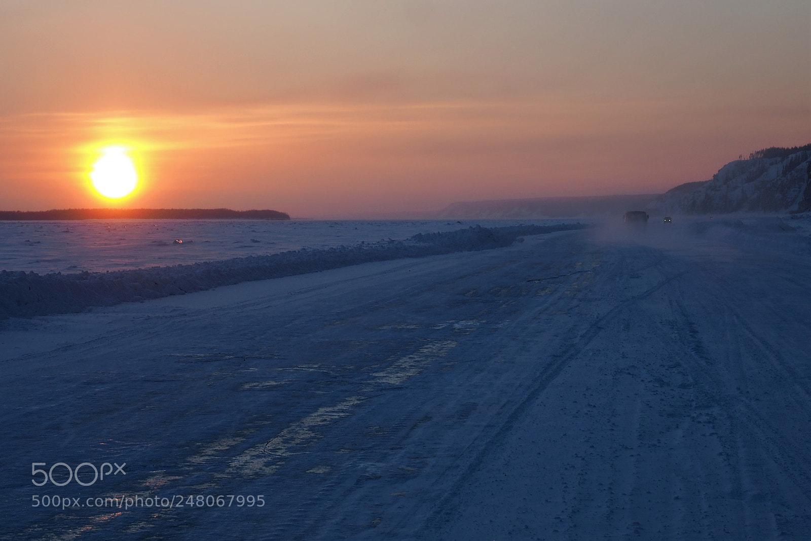 Olympus OM-D E-M1 sample photo. Ice road on river photography