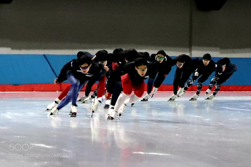 Canon EOS 6D Mark II sample photo. Speedskating photography